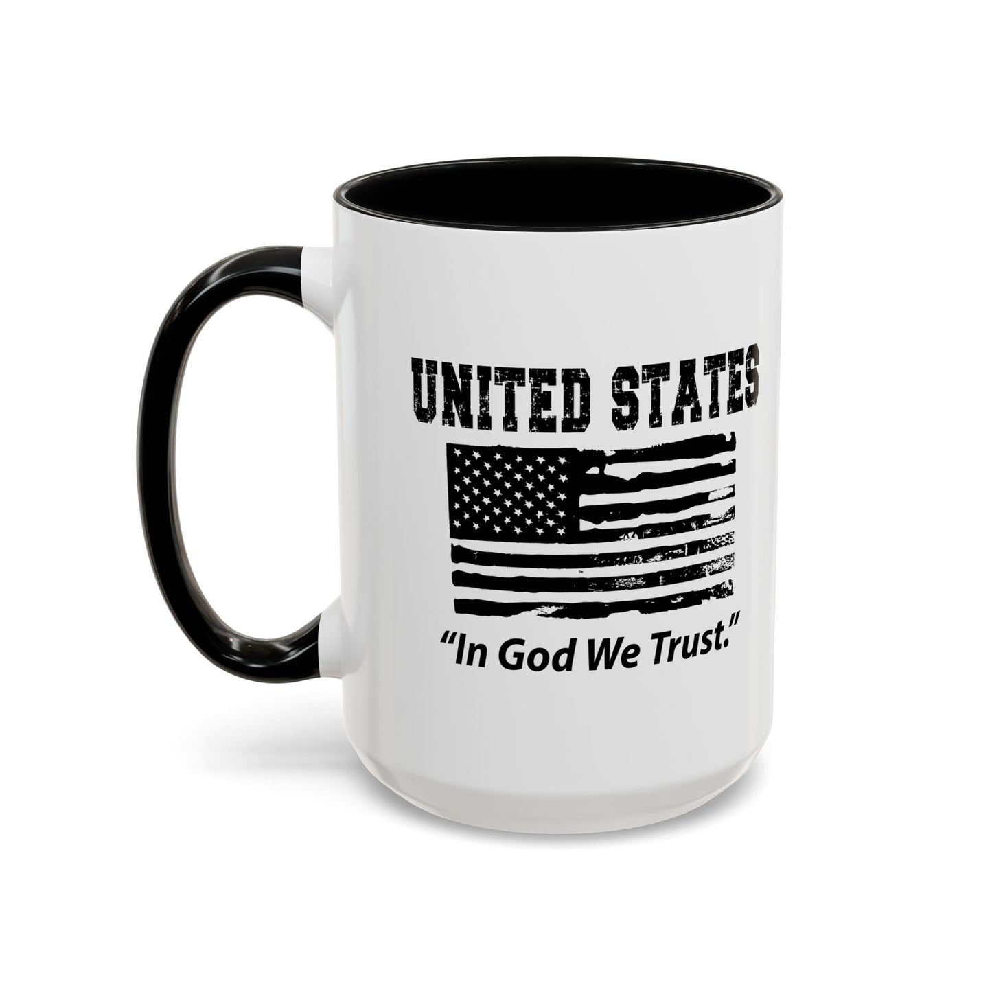 UNITED STATES IN GOD WE TRUST Accent BiColor Funny Sarcastic Mug