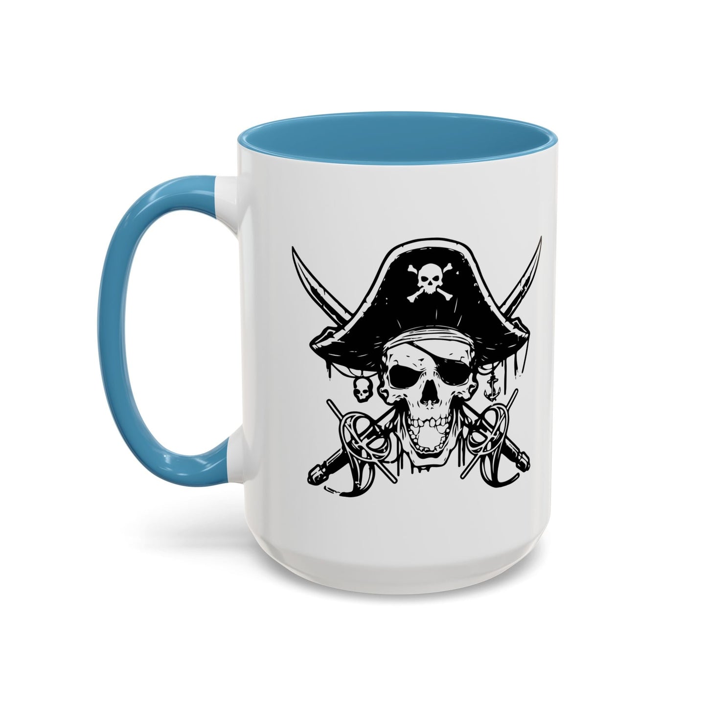 PIRATE SKULL HAT SWORD BONES Accent BiColor Funny Sarcastic Mug