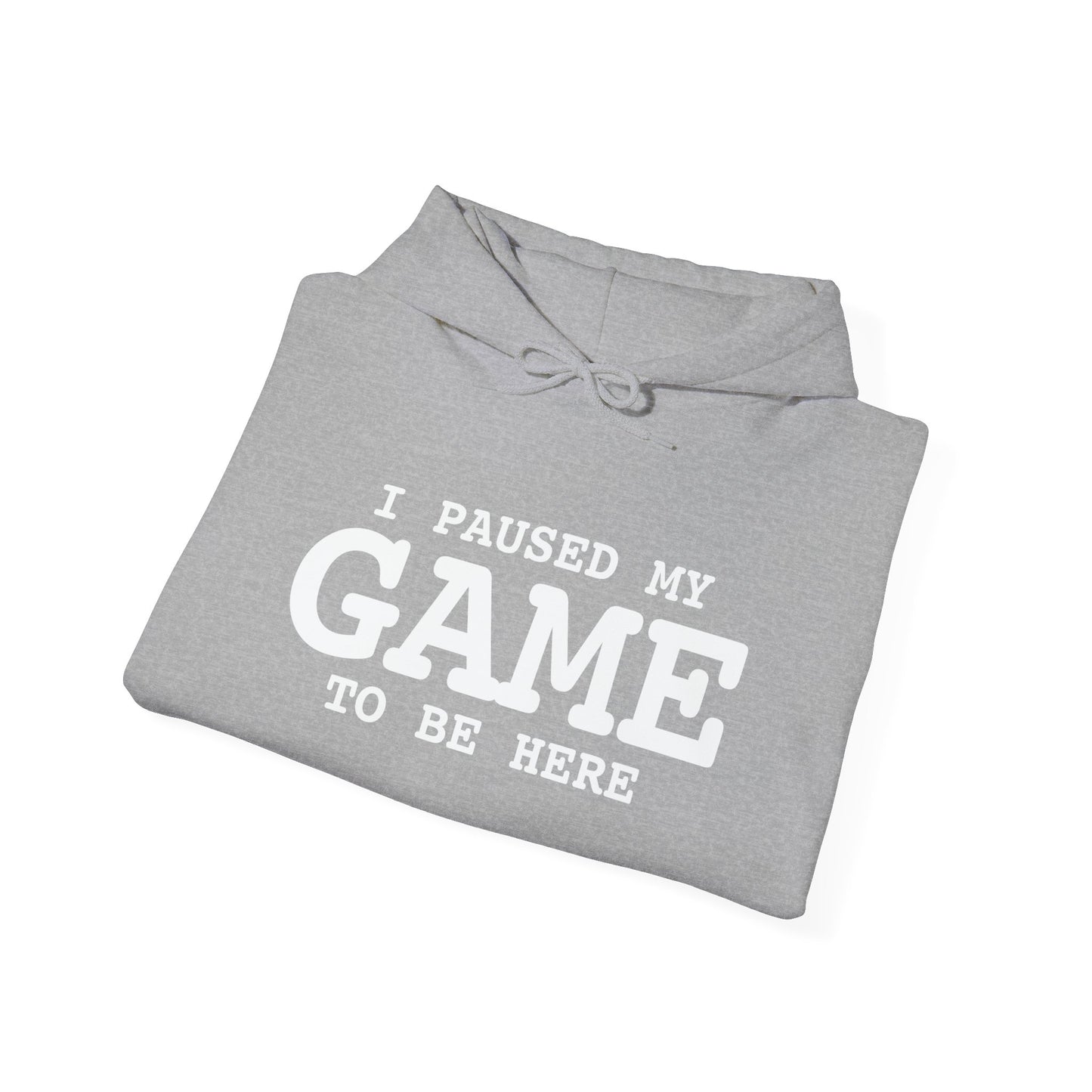 I PAUSED MY GAME TO BE HERE - Premium Unisex Funny Sarcastic Black Hoodie Sweatshirt