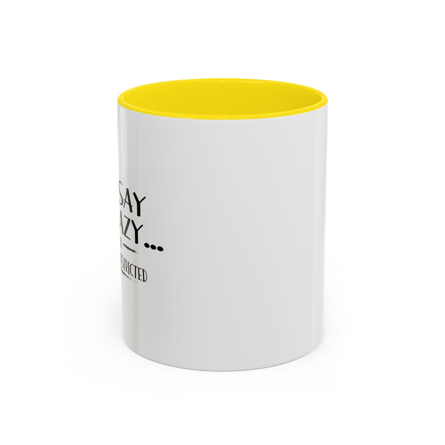 YOU SAY I'M CRAZY Accent BiColor Funny Sarcastic Mug