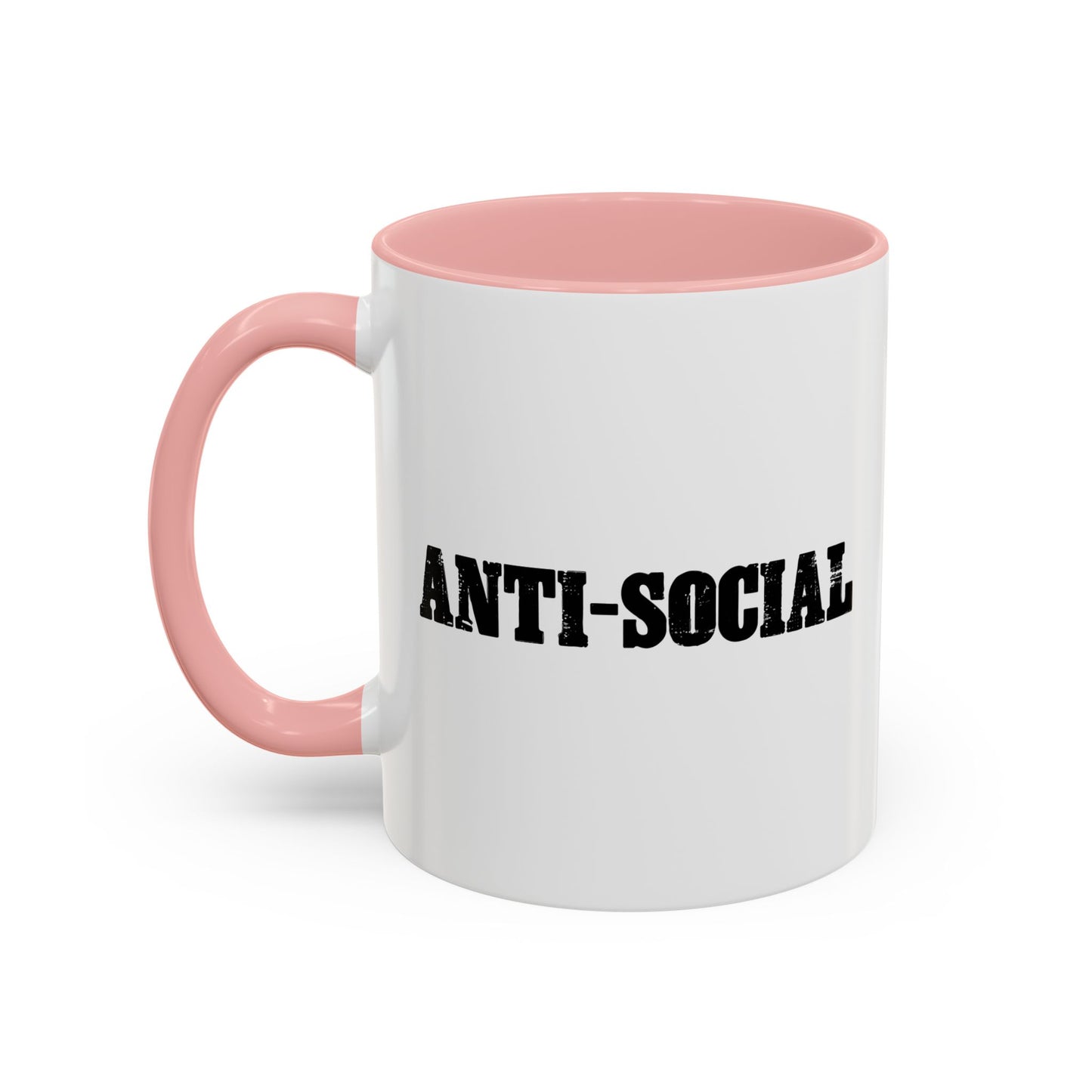 ANTI-SOCIAL Accent BiColor Funny Sarcastic Mug