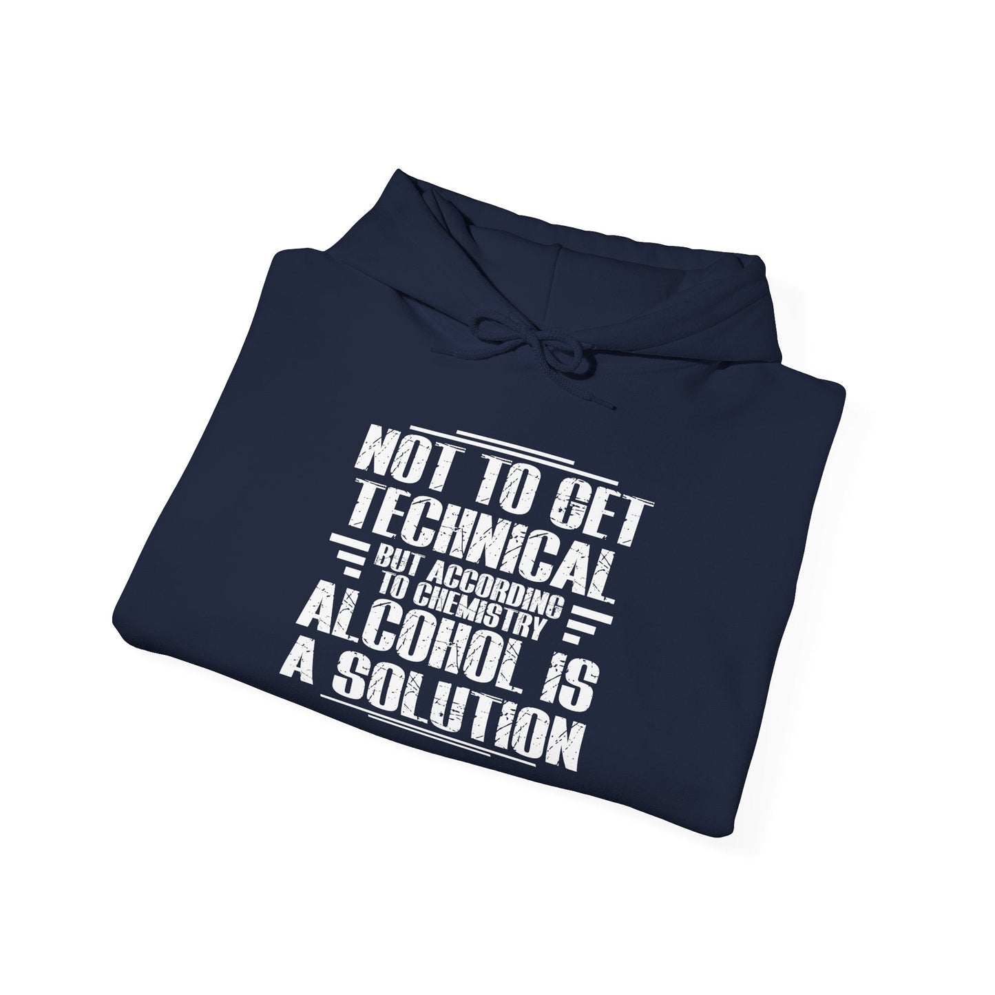 ALCOHOL IS A SOLUTION - Premium Unisex Funny Sarcastic Black Hoodie Sweatshirt