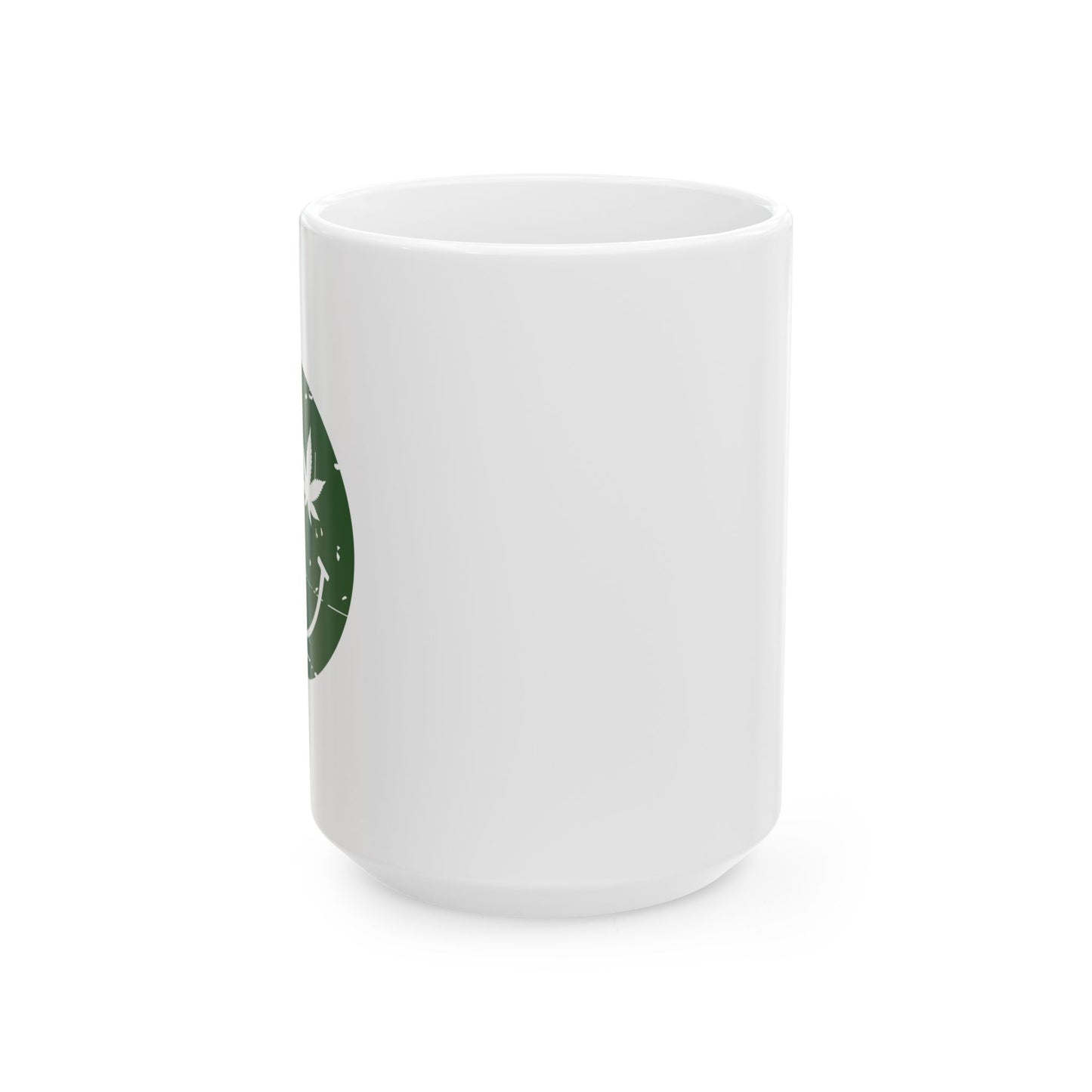 WEED SMILY FACE FUNNY SARCASTIC WHITE MUG