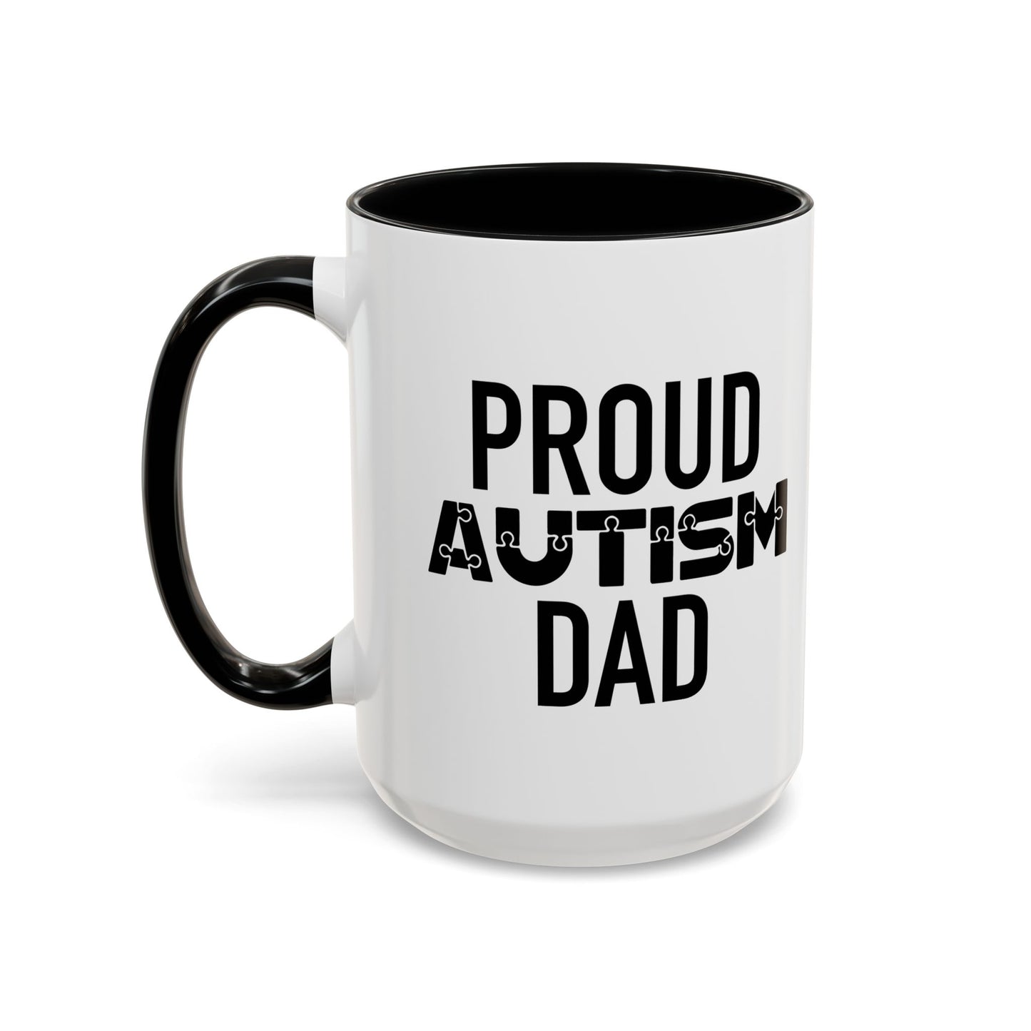 PROUD AUTISM DAD Accent BiColor Mug