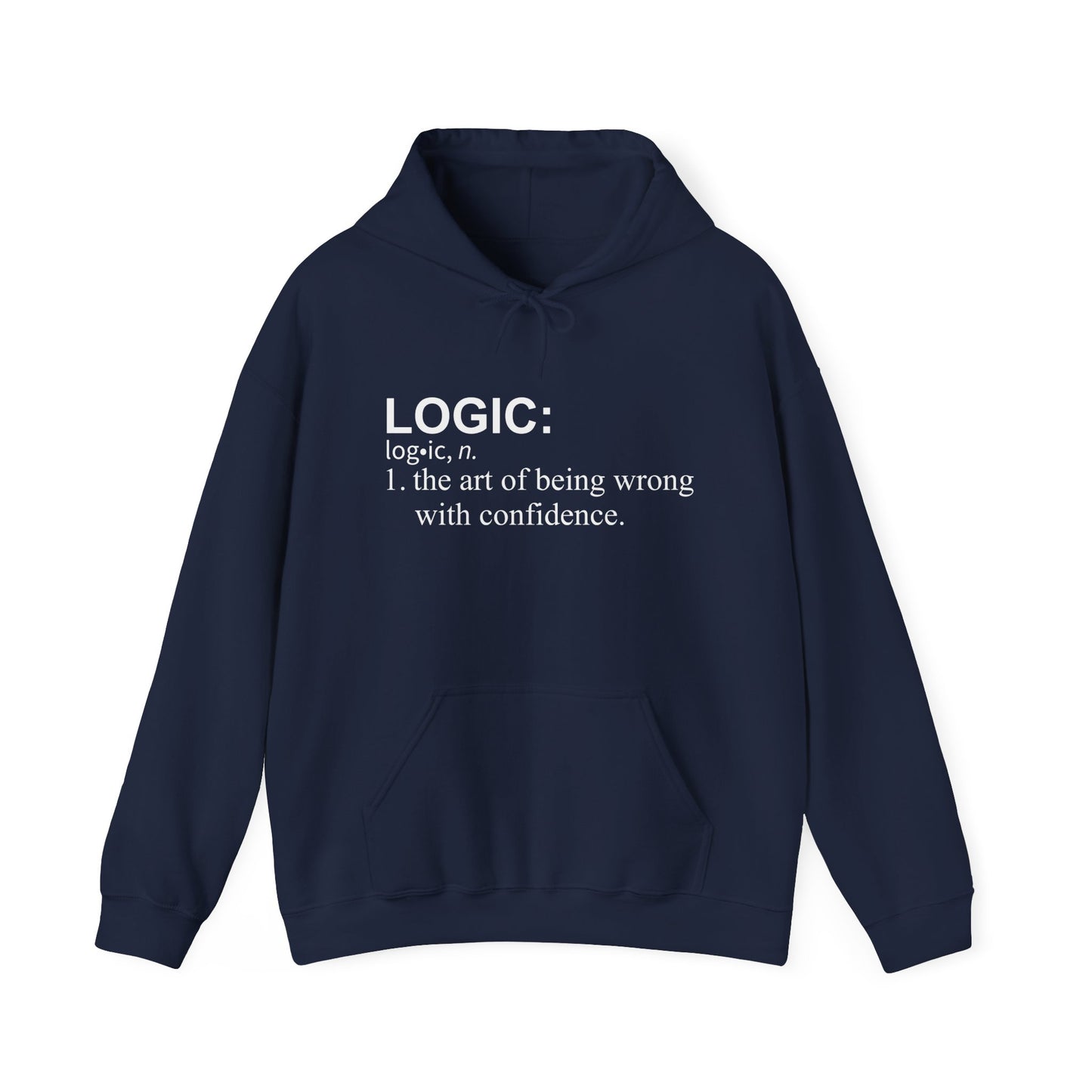 LOGIC n. - Premium Unisex Funny Sarcastic Black Hoodie Sweatshirt