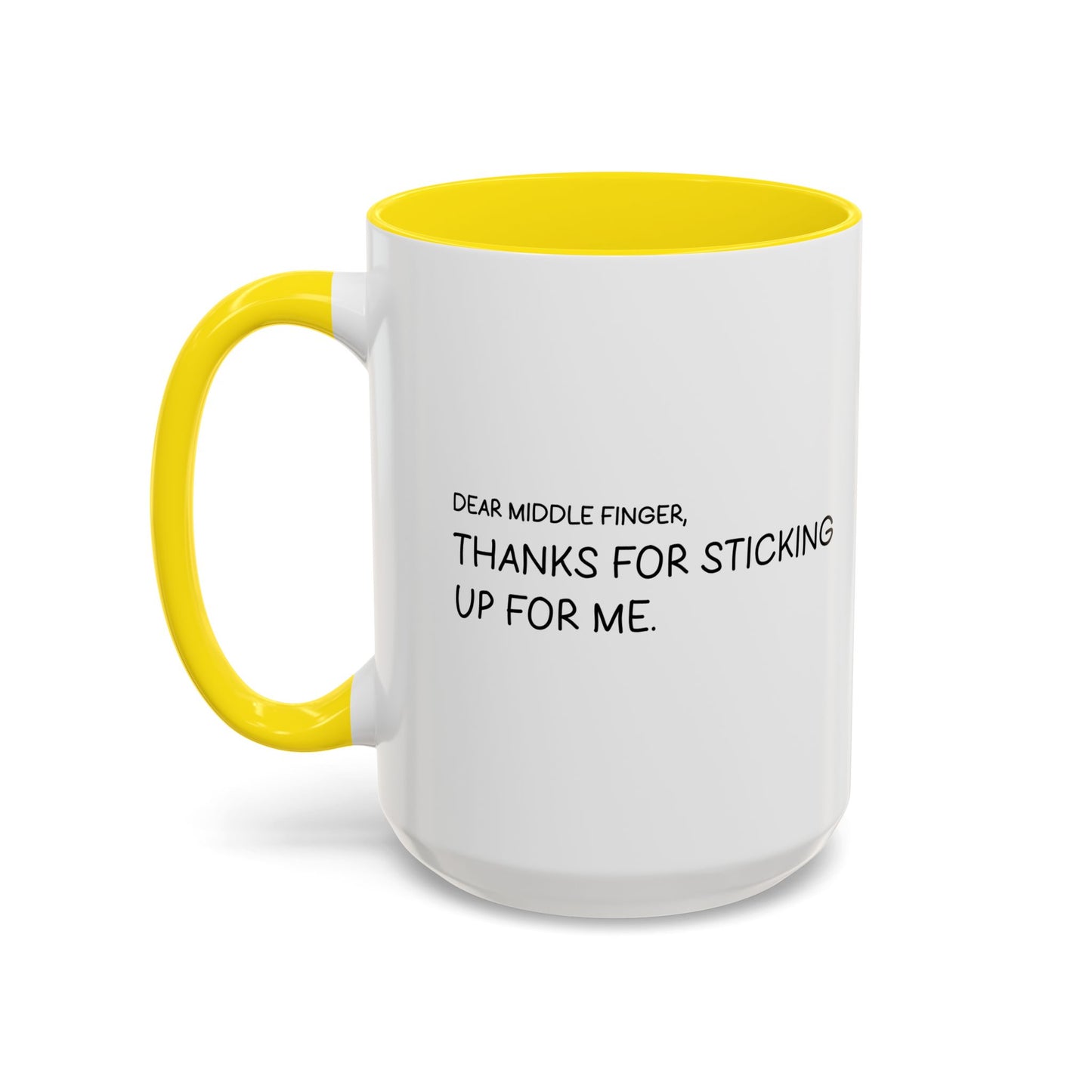 DEAR MIDDLE FINGER Accent BiColor Funny Sarcastic Mug