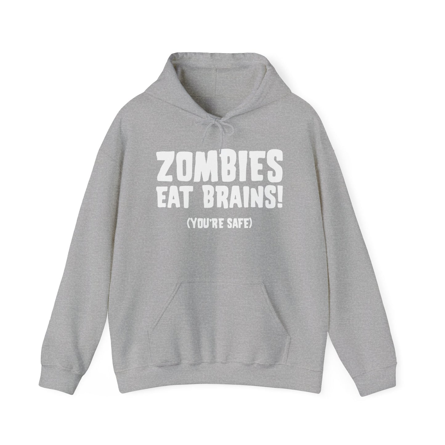 ZOMBIES EATS BRAINS - Premium Unisex Funny Sarcastic Black Hoodie Sweatshirt