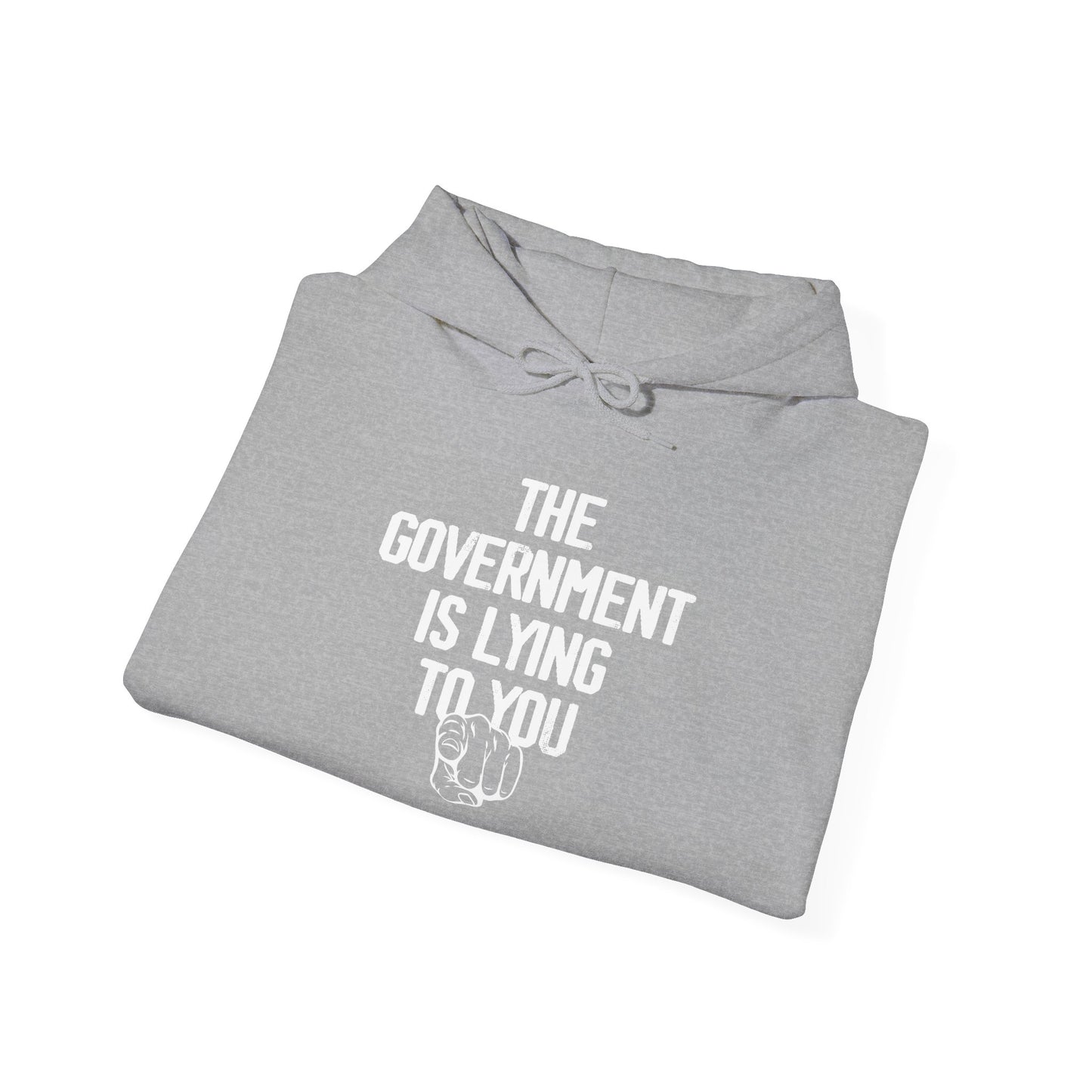 THE GOVERNMENT IS LYING TO YOU - Premium Unisex Funny Sarcastic Black Hoodie Sweatshirt