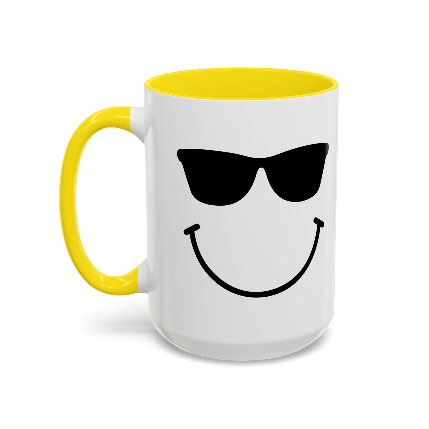 SUNGLASSES SMILE Accent BiColor Funny Sarcastic Mug