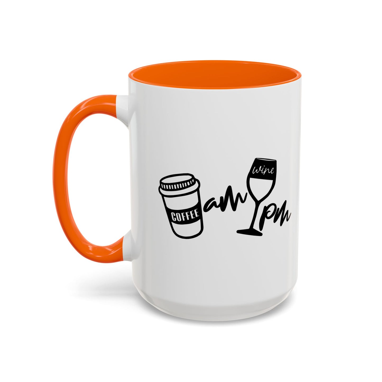 AM PM DRINKS Accent BiColor Funny Sarcastic Mug