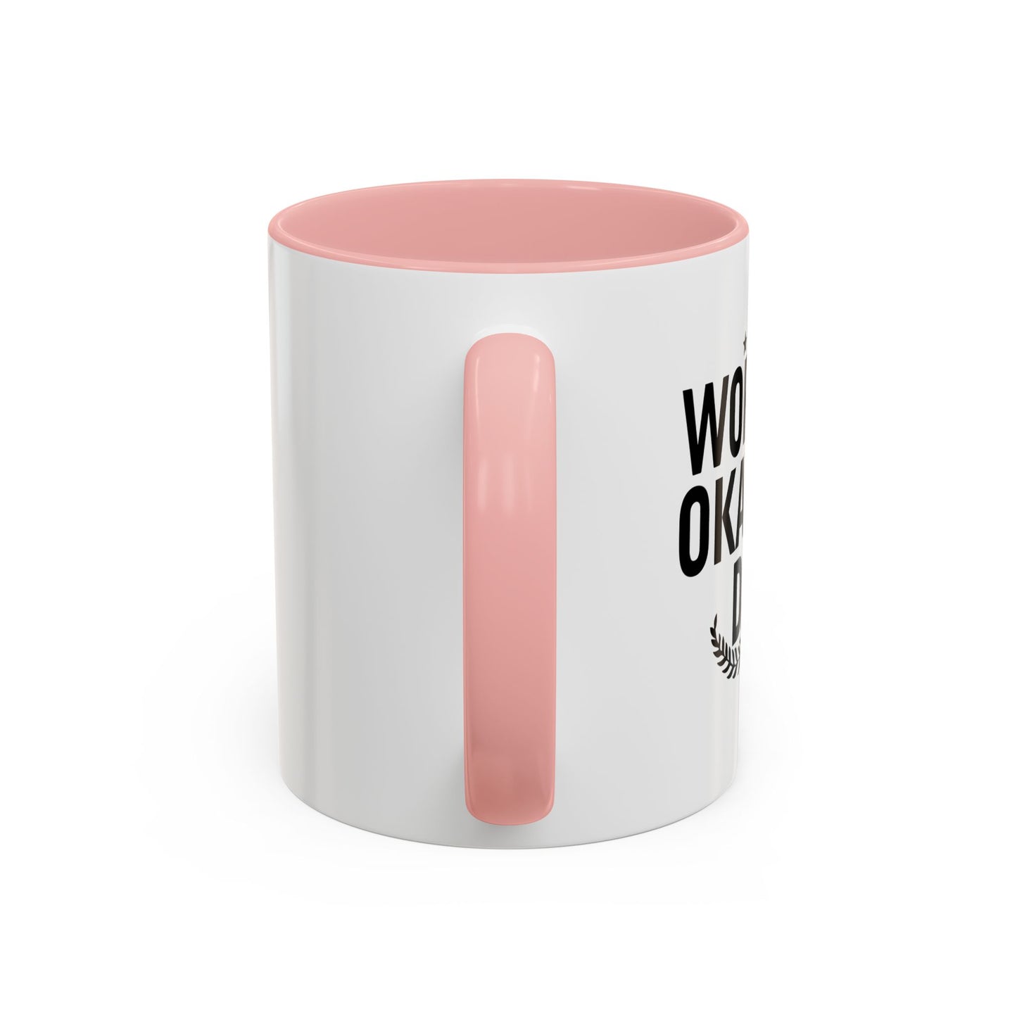 WORLD'S OKAYEST DAD Accent BiColor Funny Sarcastic Mug