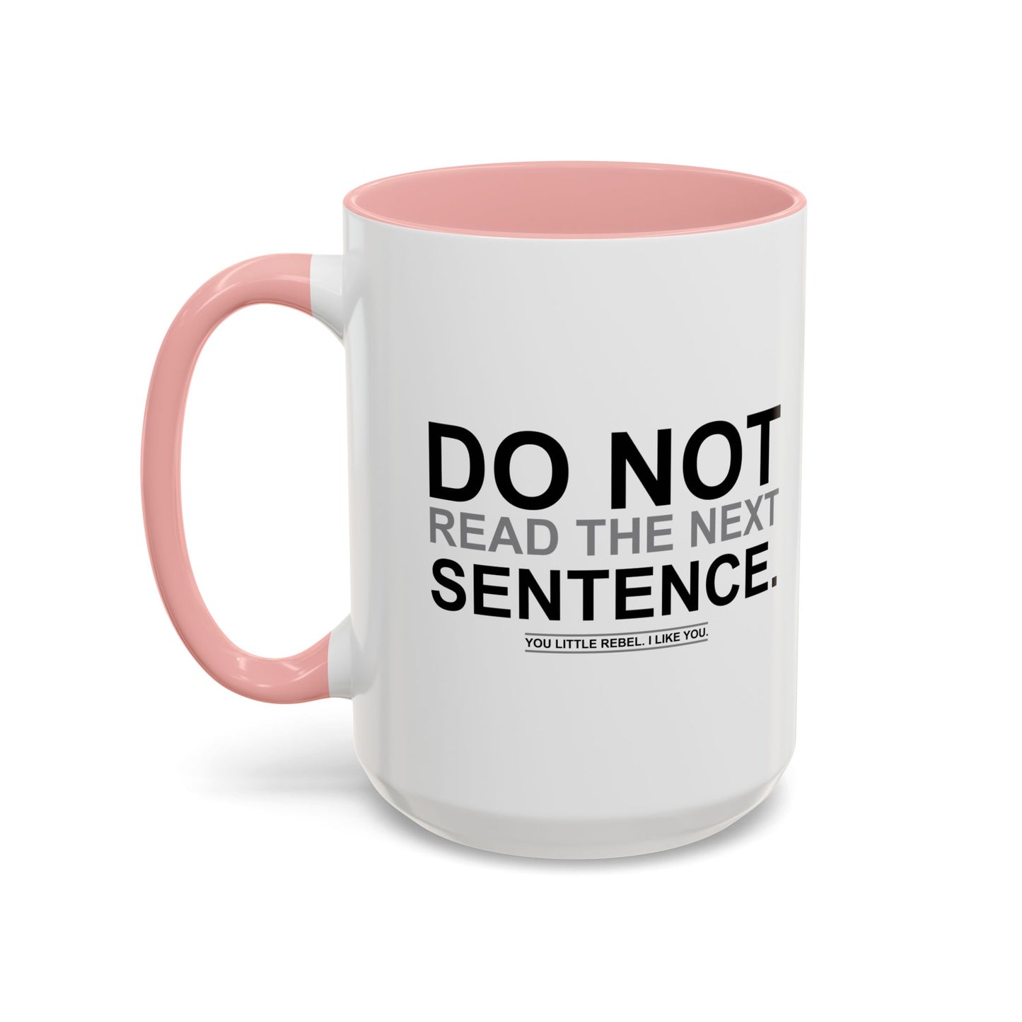 DO NOT READ THE NEXT SENTENCE. Accent BiColor Funny Sarcastic Mug