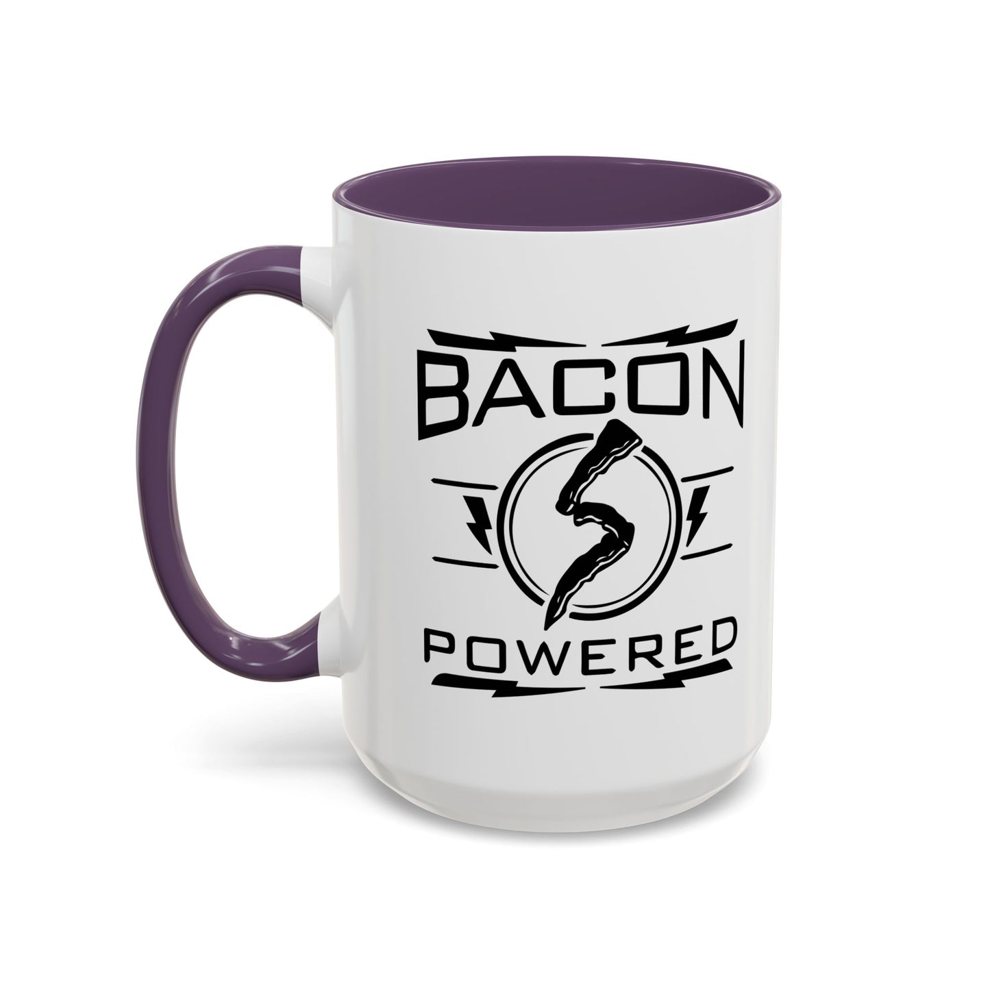 BACON POWERED Accent BiColor Funny Sarcastic Mug