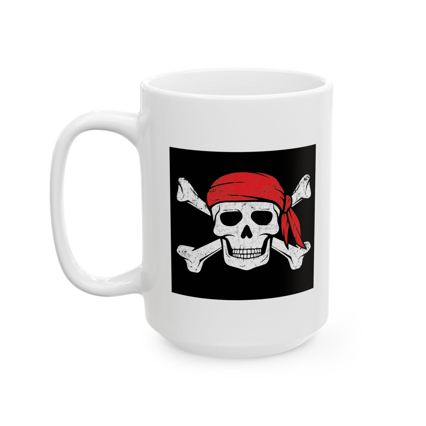 RED BANDANA SKULL White Mug