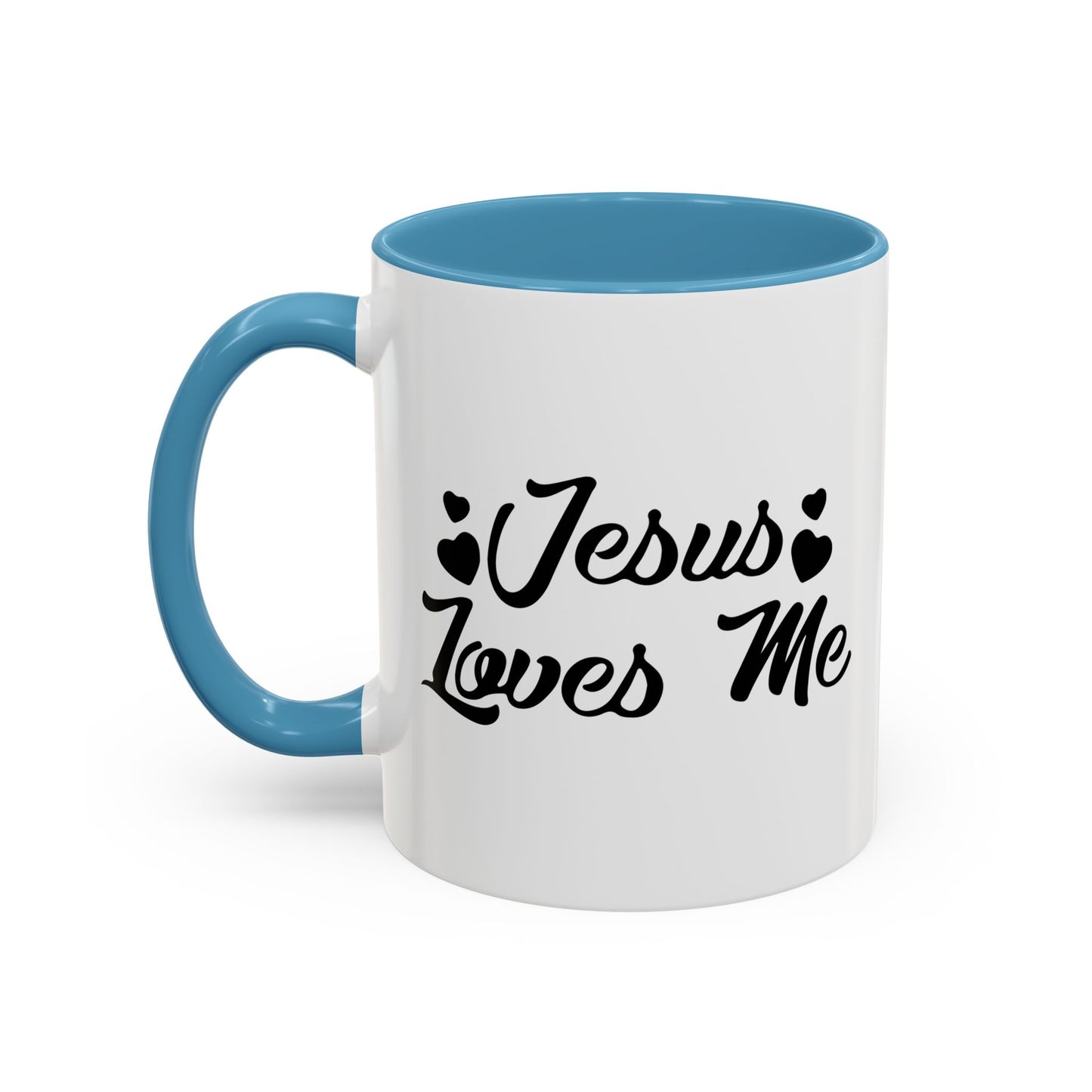 JESUS LOVES ME Accent BiColor Mug