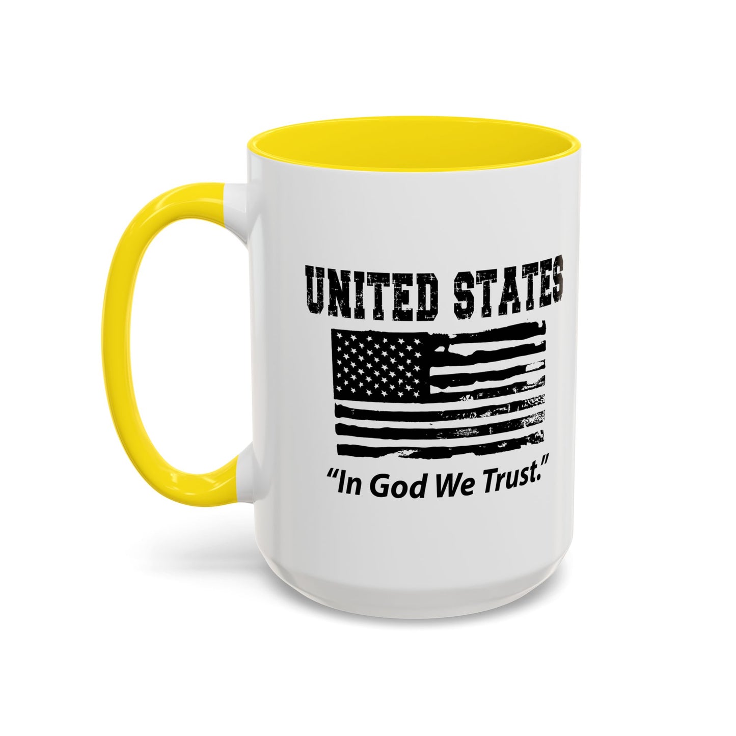 UNITED STATES IN GOD WE TRUST Accent BiColor Funny Sarcastic Mug