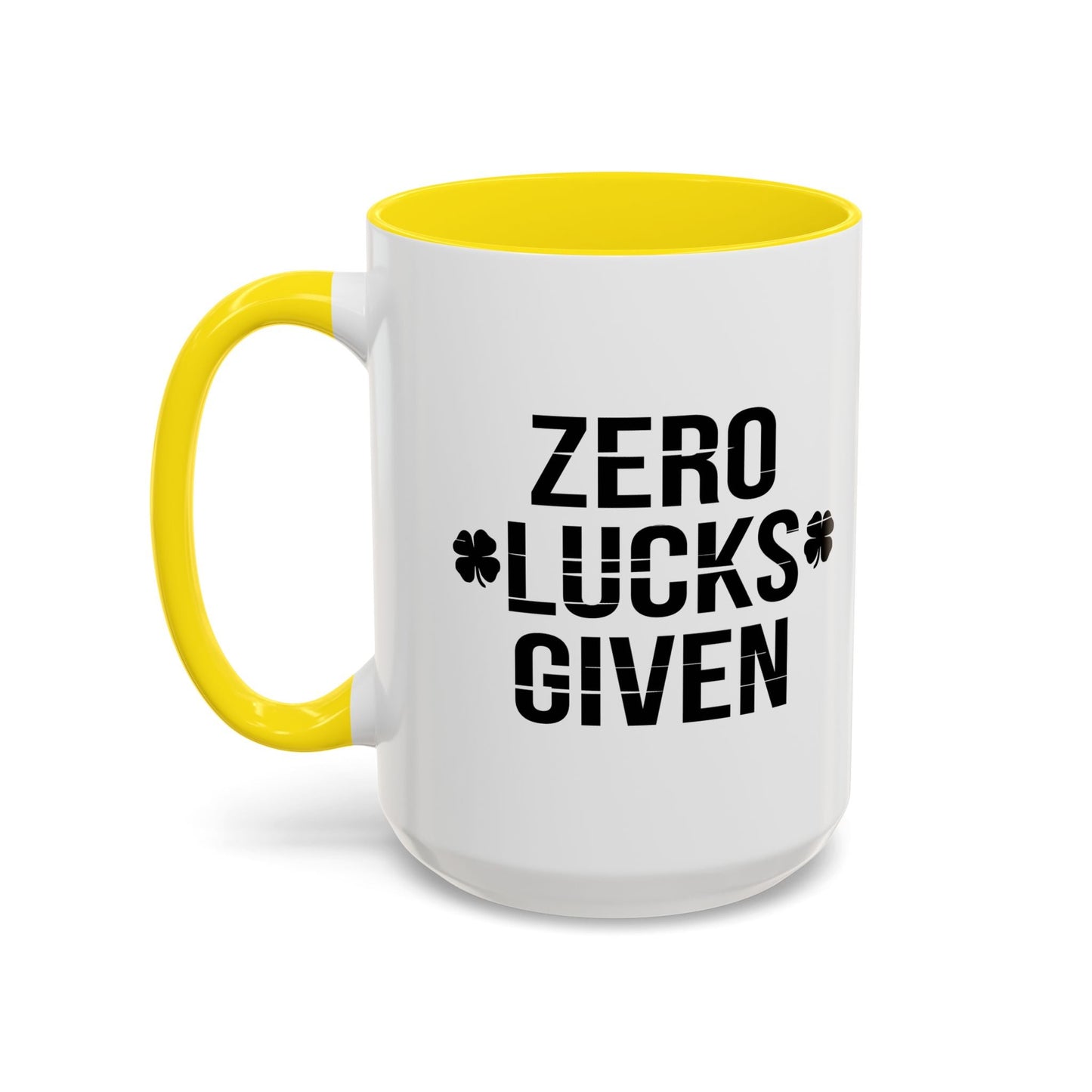 ZERO LUCKS GIVEN Accent BiColor Funny Sarcastic Mug