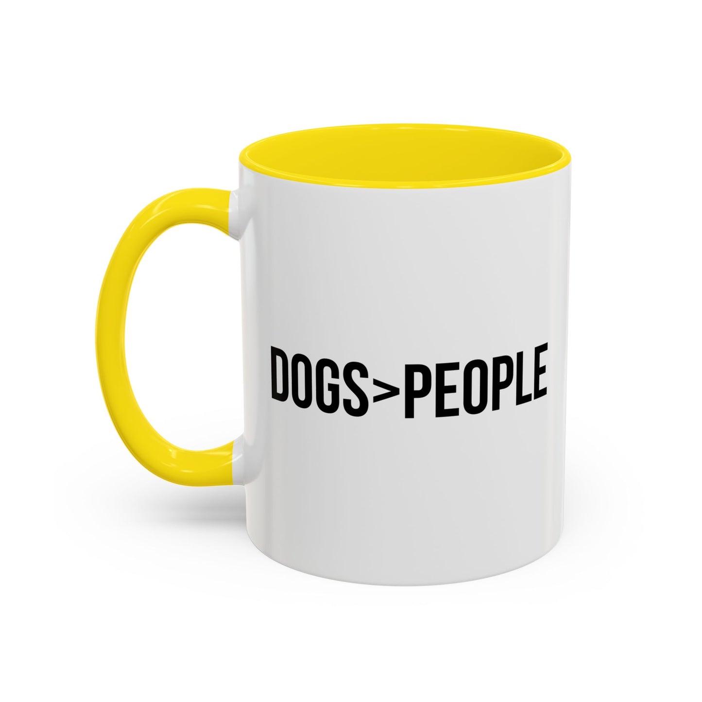 DOGS>PEOPLE Accent BiColor Funny Sarcastic Mug