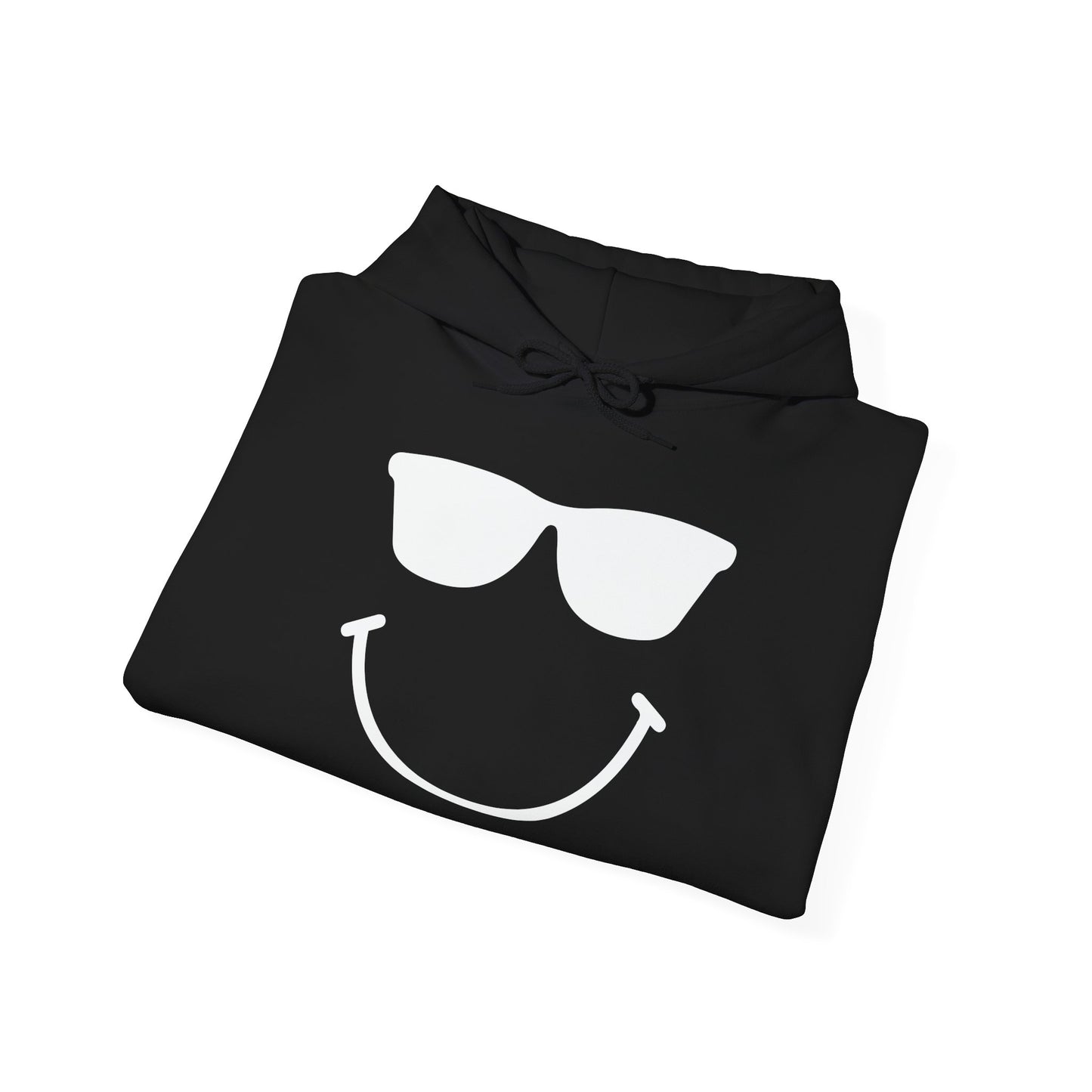 SUNGLASSES SMILE - Premium Unisex Funny Sarcastic Black Hoodie Sweatshirt