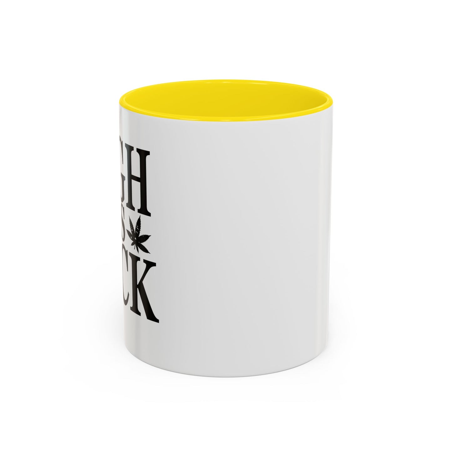 HIGH AS FUCK Accent BiColor Funny Sarcastic Mug