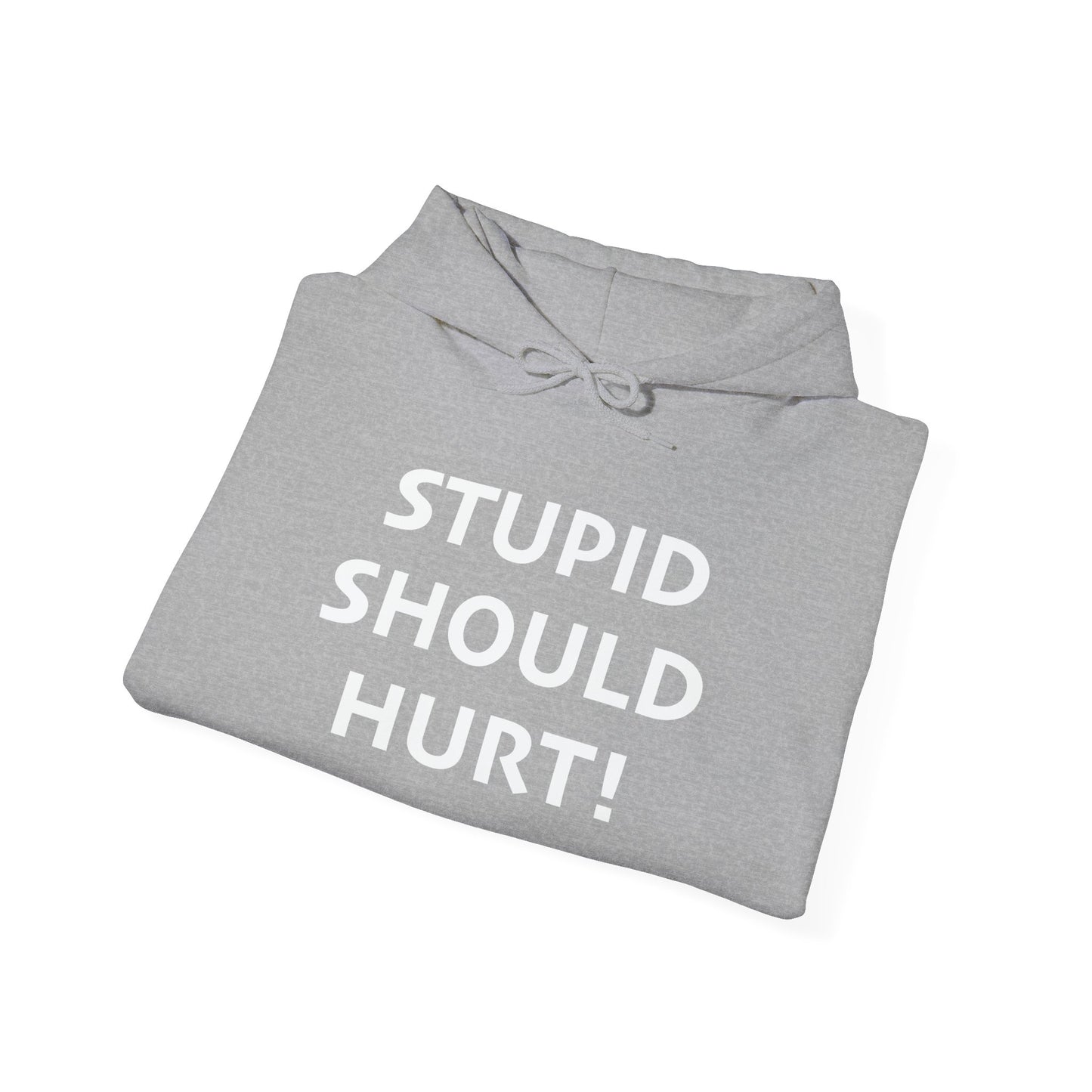 STUPID SHOULD HURT - Premium Unisex Funny Sarcastic Black Hoodie Sweatshirt