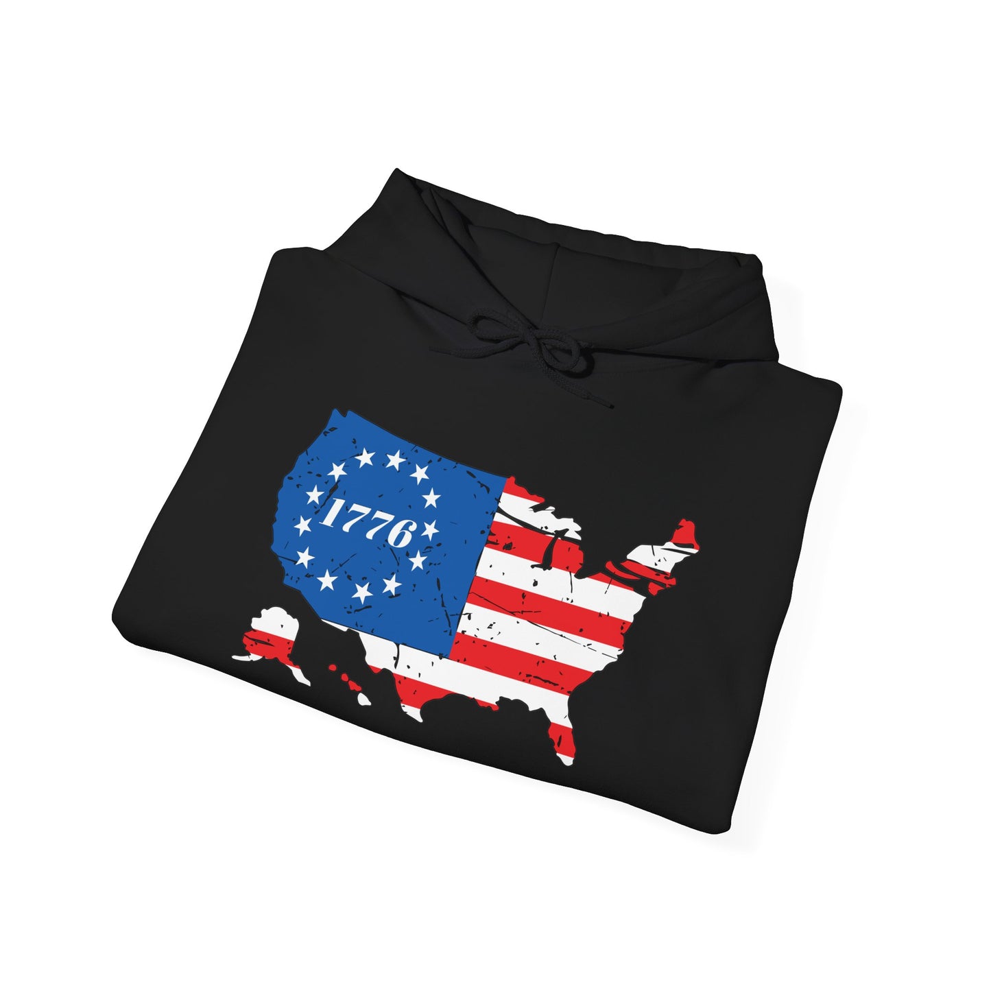 BETSY FLAG USA MAP - Premium Unisex Funny Sarcastic Black Hoodie Sweatshirt