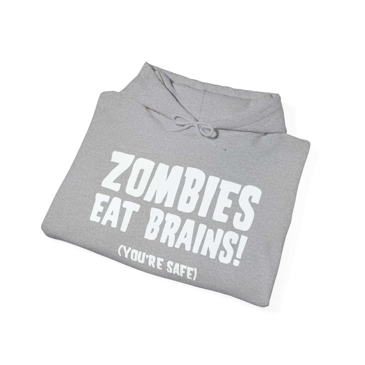 ZOMBIES EATS BRAINS - Premium Unisex Funny Sarcastic Black Hoodie Sweatshirt