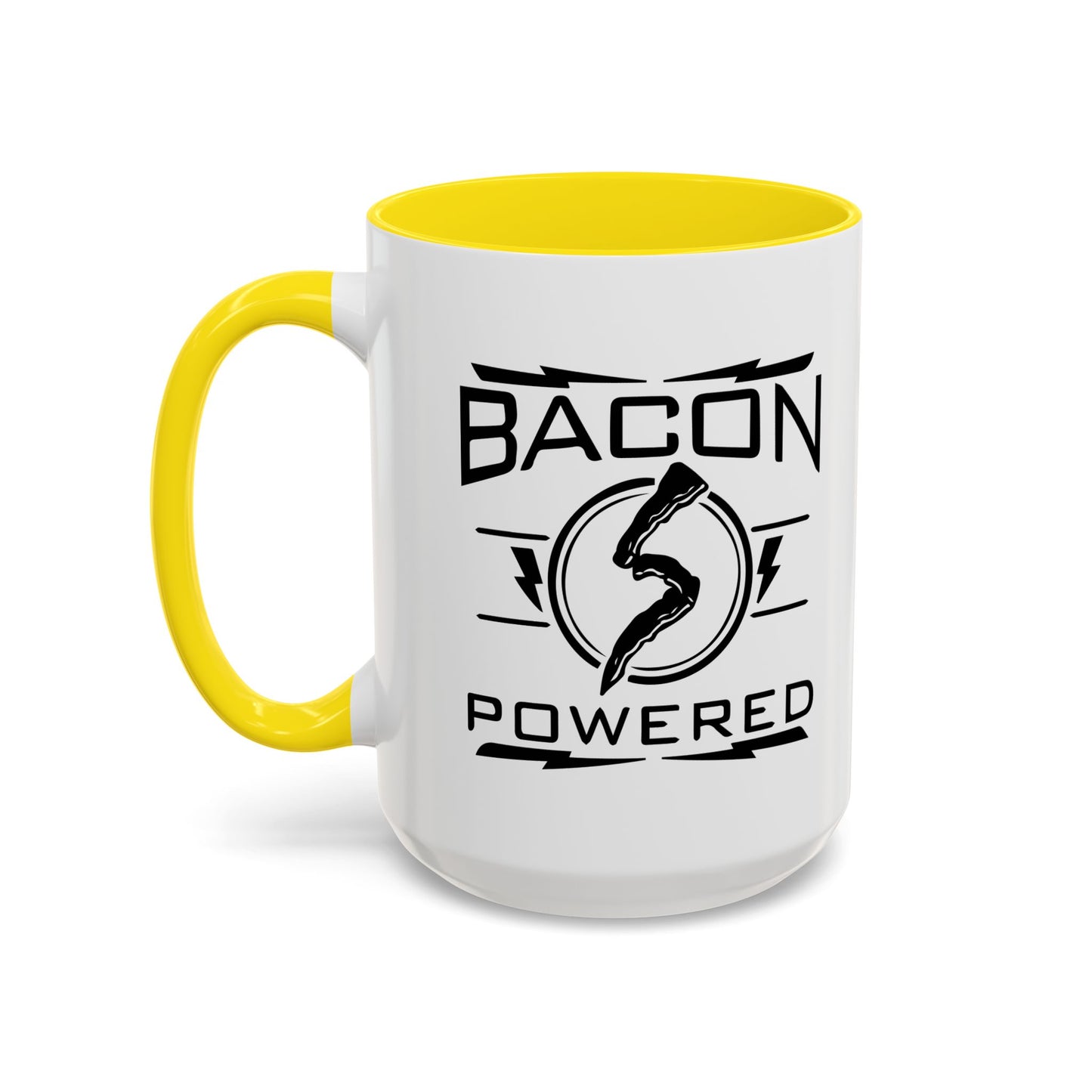 BACON POWERED Accent BiColor Funny Sarcastic Mug