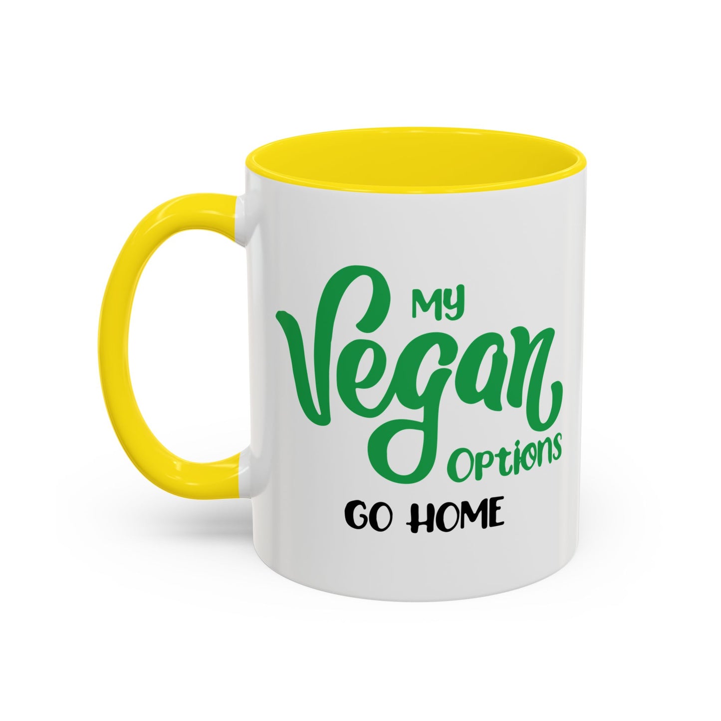 MY VEGAN OPTIONS Accent BiColor Funny Sarcastic Mug