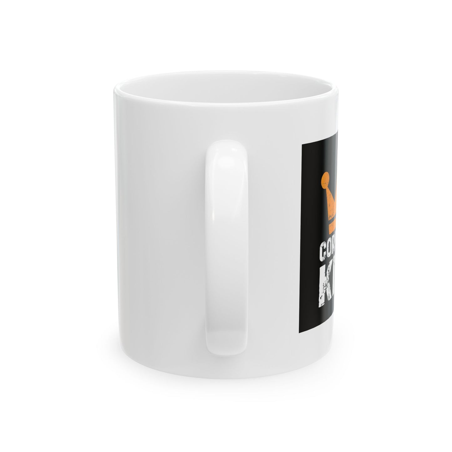 CORNHOLE KING FUNNY SARCASTIC WHITE MUG