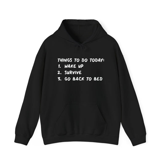 THINGS TO DO TODAY - Premium Unisex Heavy Blend Funny Sarcastic Colored Hoodie Sweatshirt