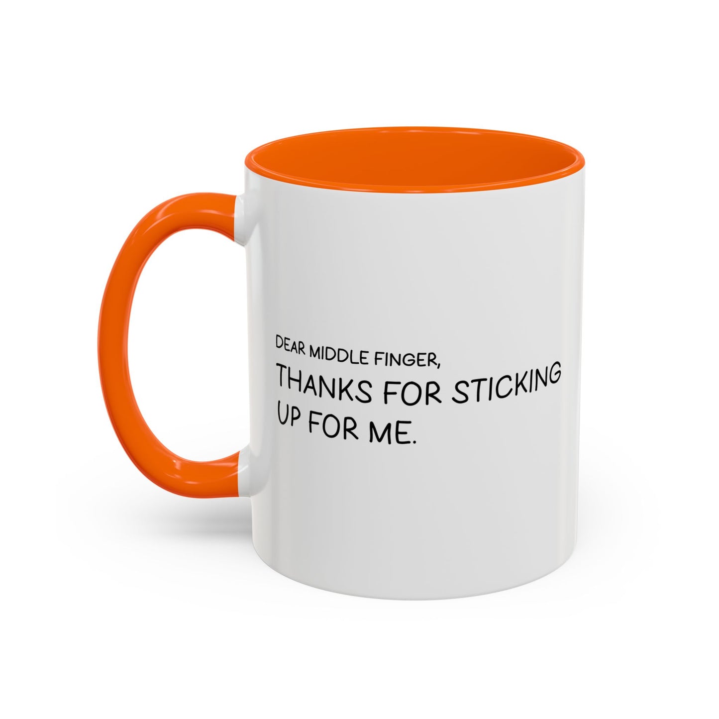 DEAR MIDDLE FINGER Accent BiColor Funny Sarcastic Mug