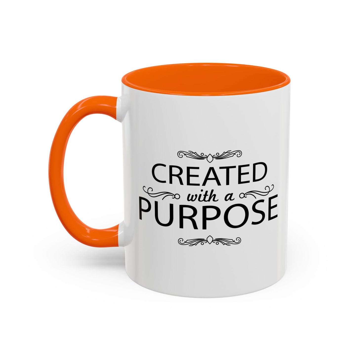 CREATED WITH A PURPOSE Accent BiColor Funny Sarcastic Mug