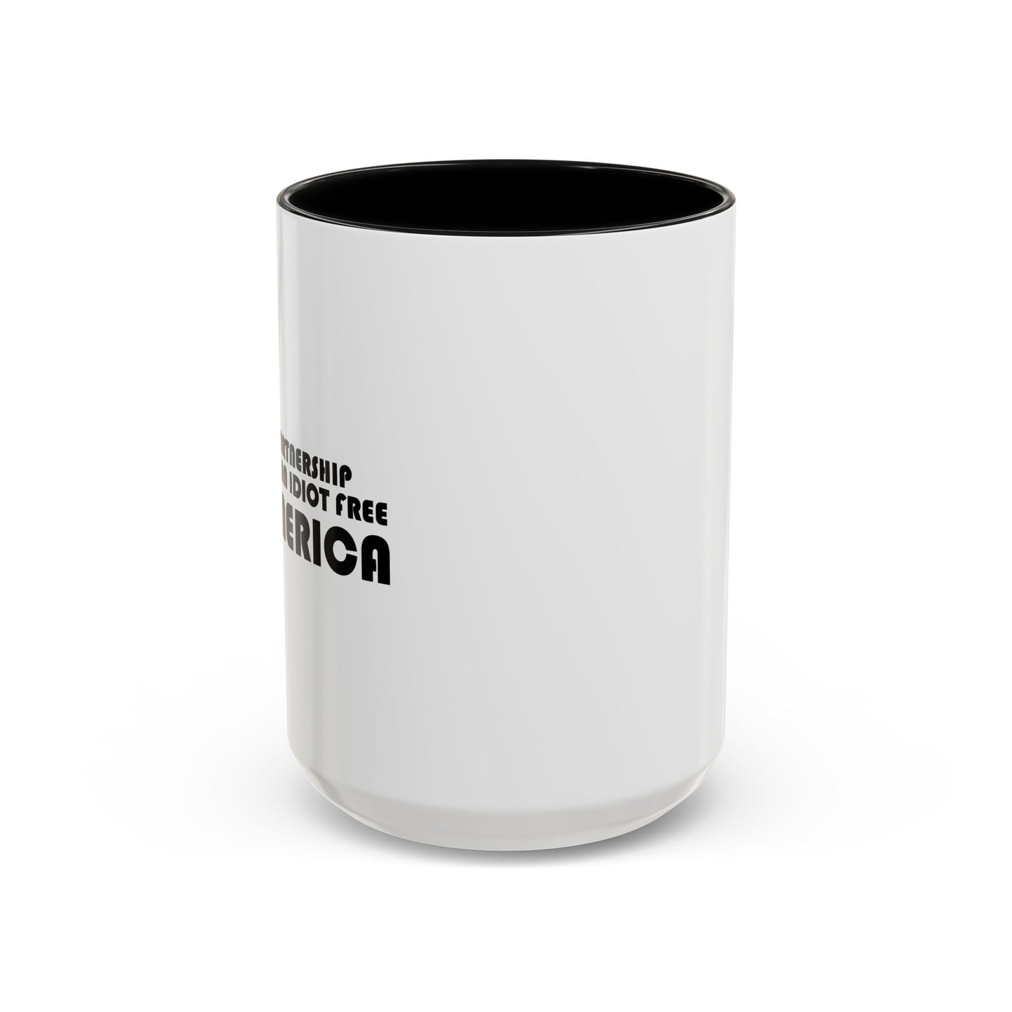 IDIOT FREE AMERICA Accent BiColor Funny Sarcastic Mug