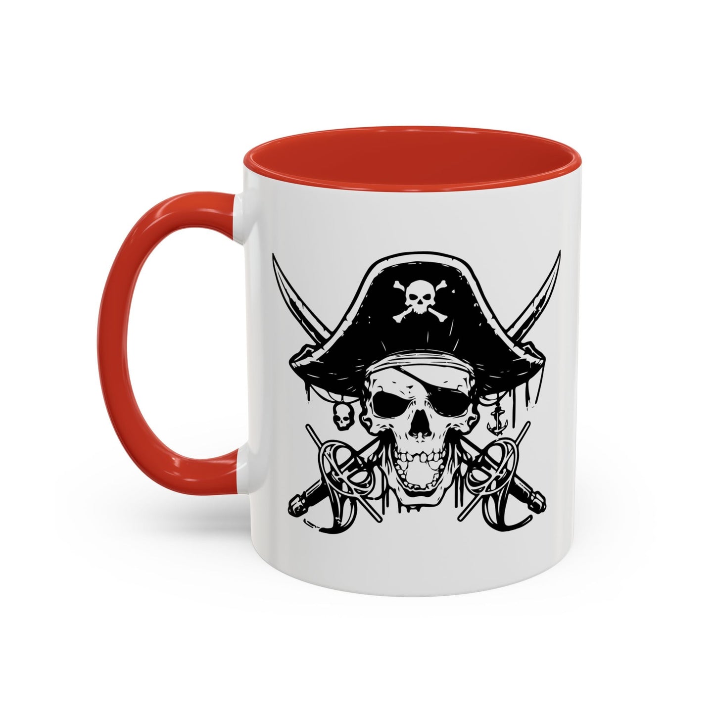 PIRATE SKULL HAT SWORD BONES Accent BiColor Funny Sarcastic Mug