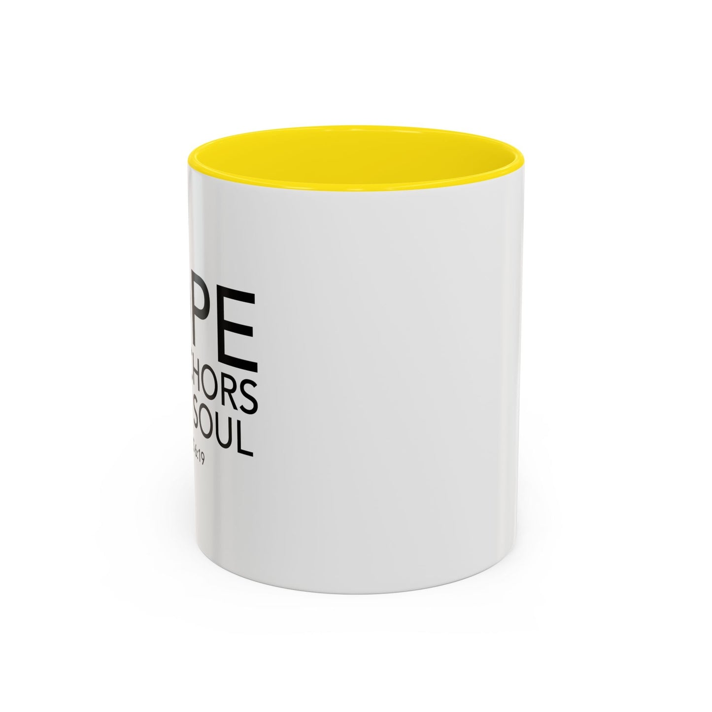 HOPE ANCHORS THE SOUL - HEBREWS 6-19 Accent BiColor Mug