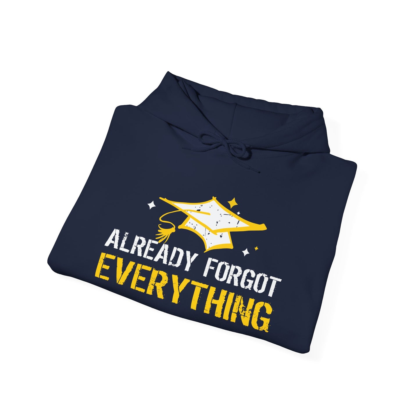 ALREADY FORGOT EVERYTHING - Premium Unisex Funny Sarcastic Black Hoodie Sweatshirt