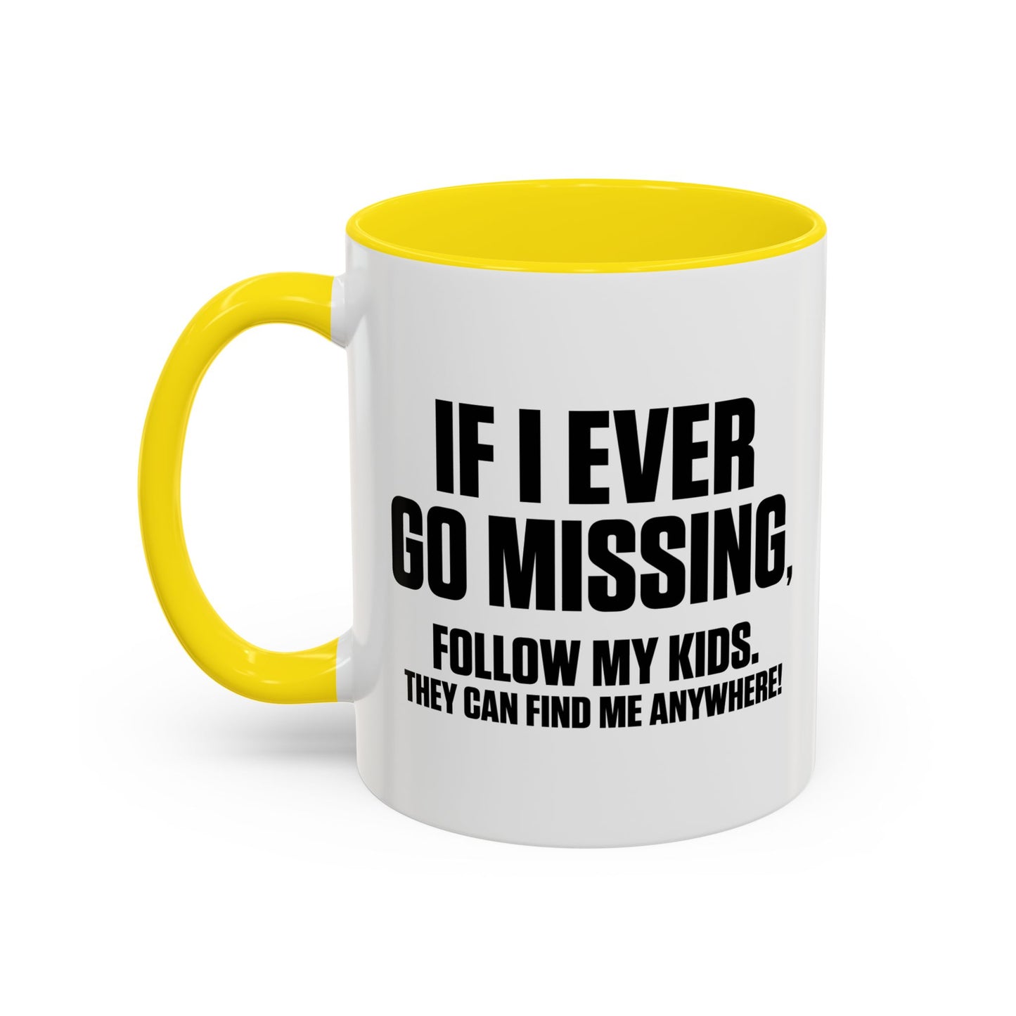 FOLLOW MY KIDS Accent BiColor Funny Sarcastic Mug