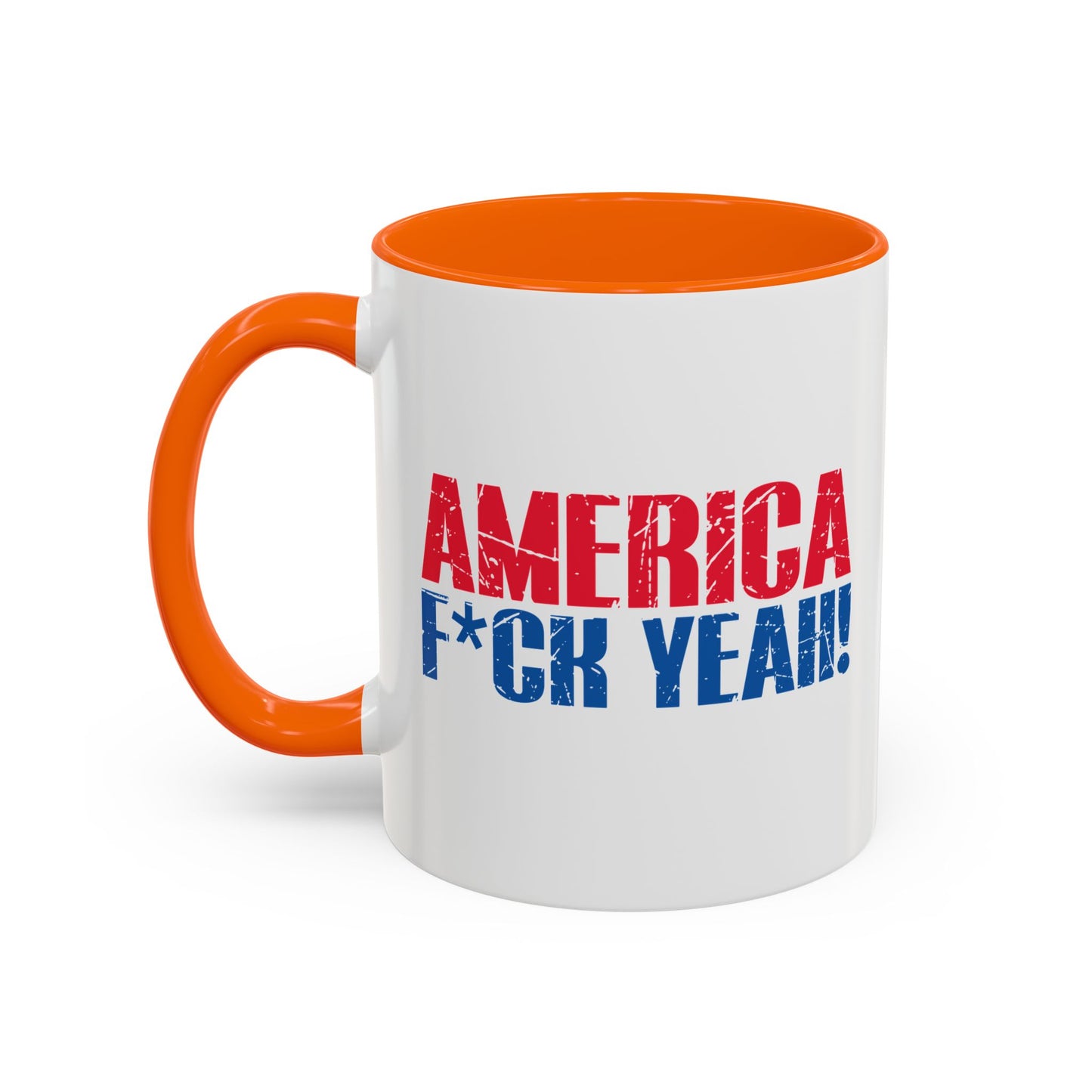 AMERICA FUCK YEAH Accent BiColor Funny Sarcastic Mug