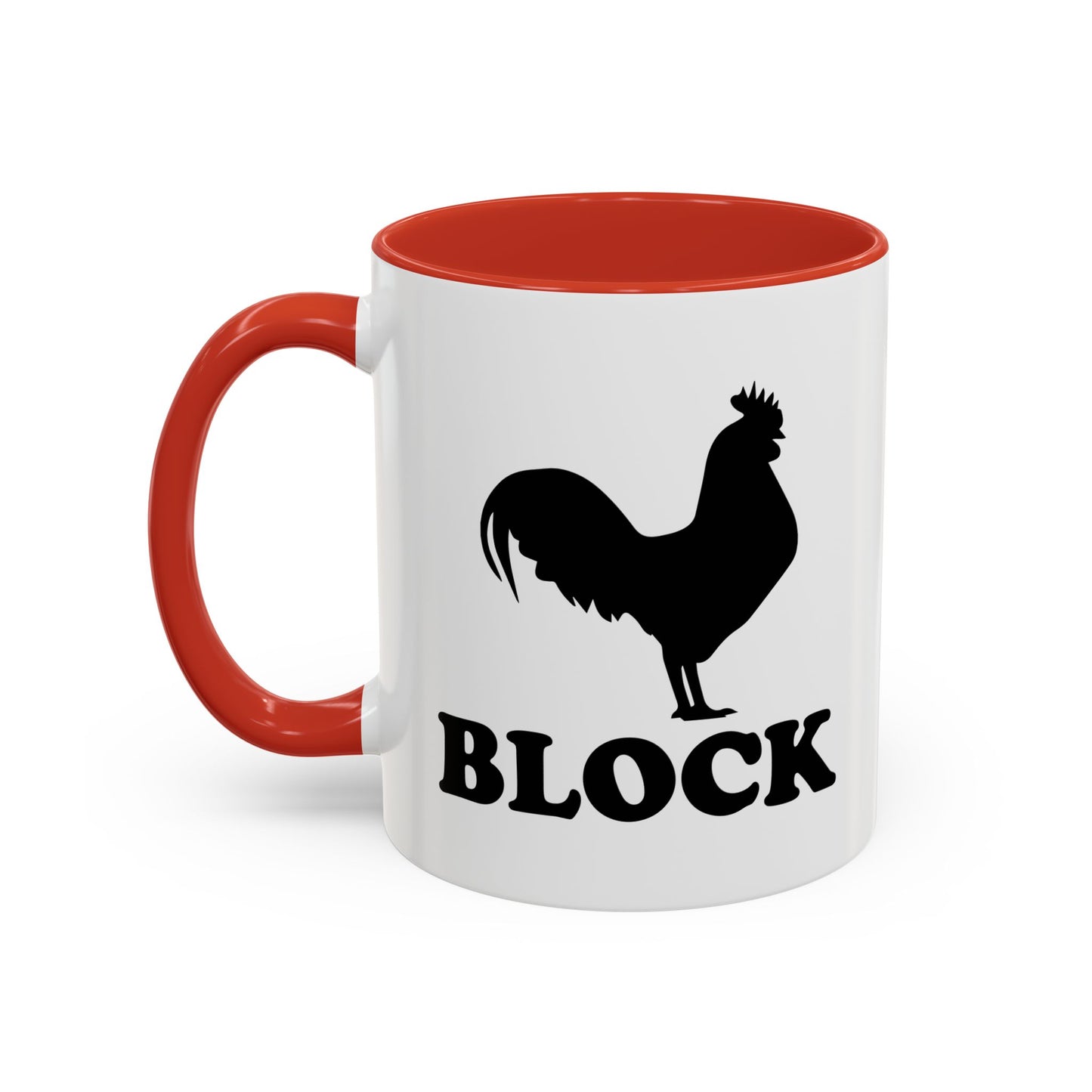 COCK BLOCK Accent BiColor Funny Sarcastic Mug