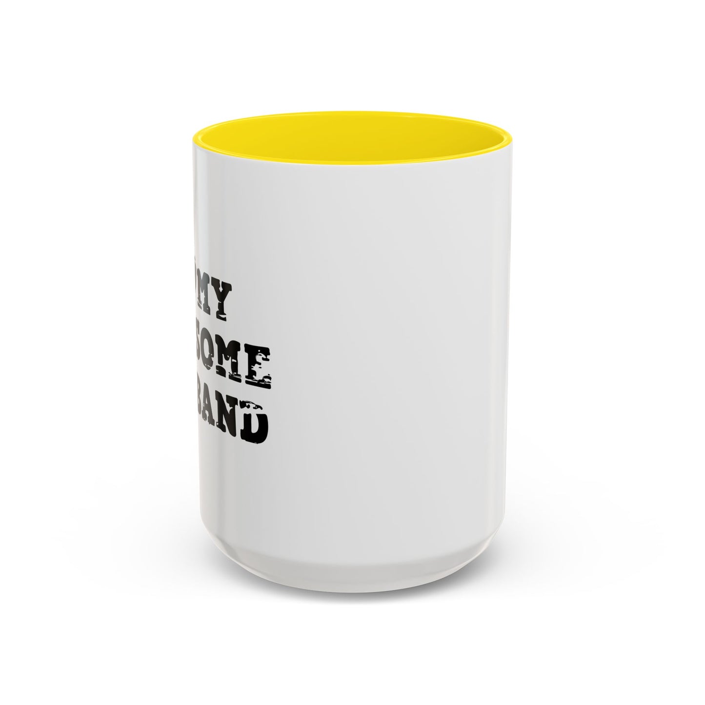 I HEART MY AWESOME HUSBAND Accent BiColor Funny Sarcastic Mug