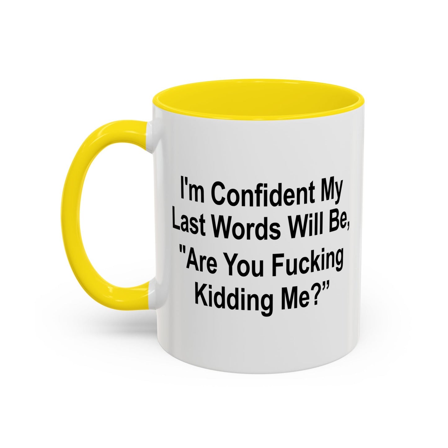 ARE FUCKING KIDDING ME? Accent BiColor Funny Sarcastic Mug