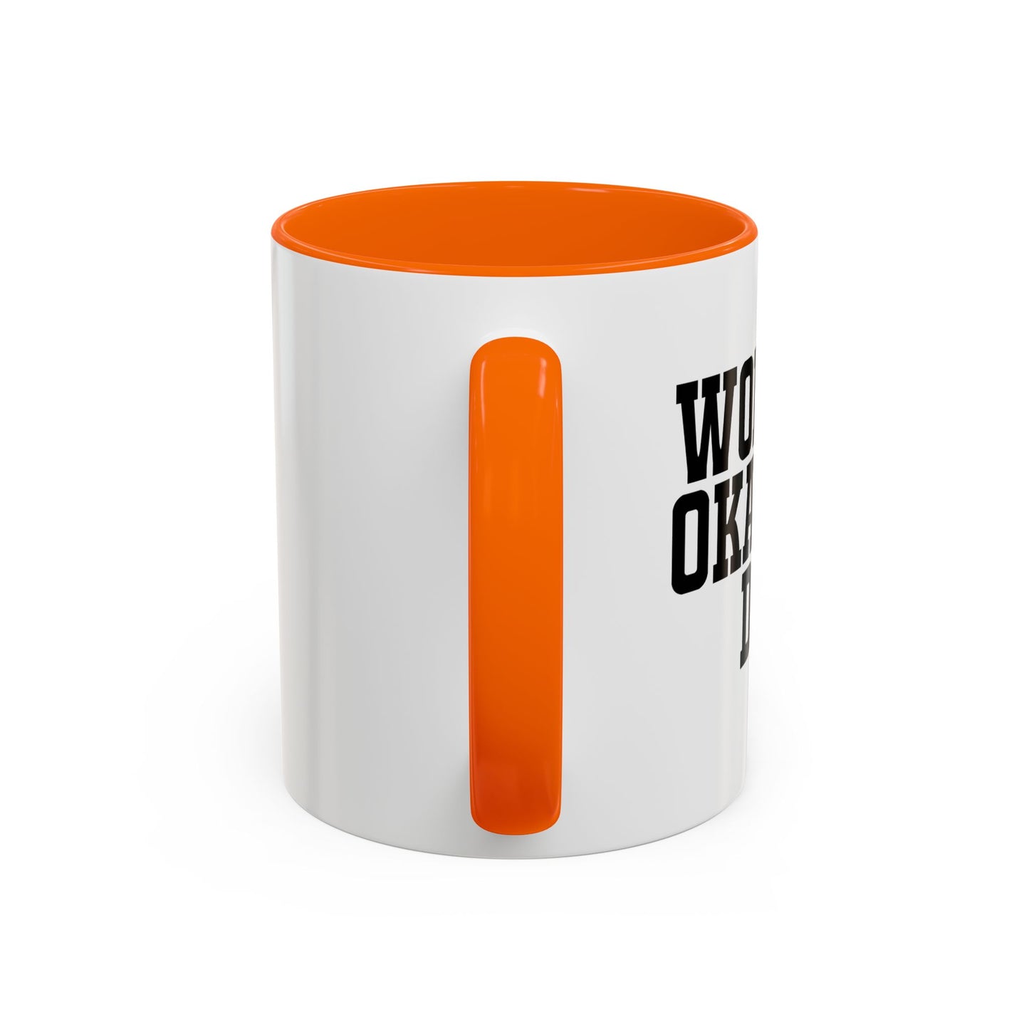 WORLD'S OKAYEST DAD Accent BiColor Funny Sarcastic Mug