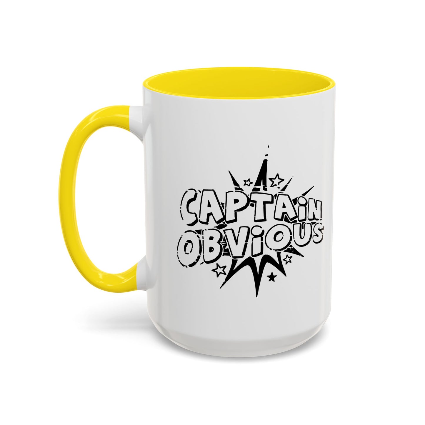 CAPTAIN OBVIOUS Accent BiColor Funny Sarcastic Mug