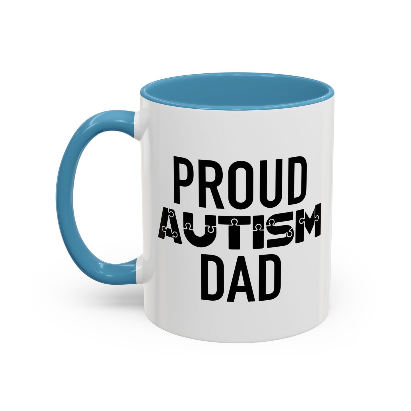 PROUD AUTISM DAD Accent BiColor Mug