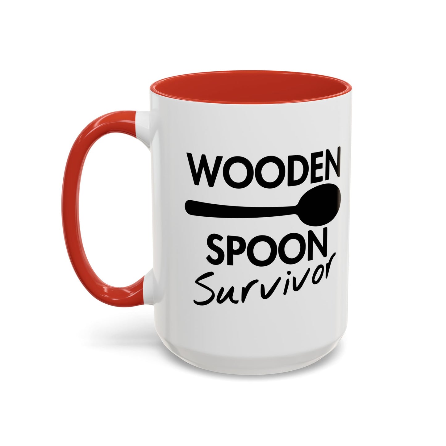 WOODEN SPOON SURVIVOR Accent BiColor Funny Sarcastic Mug