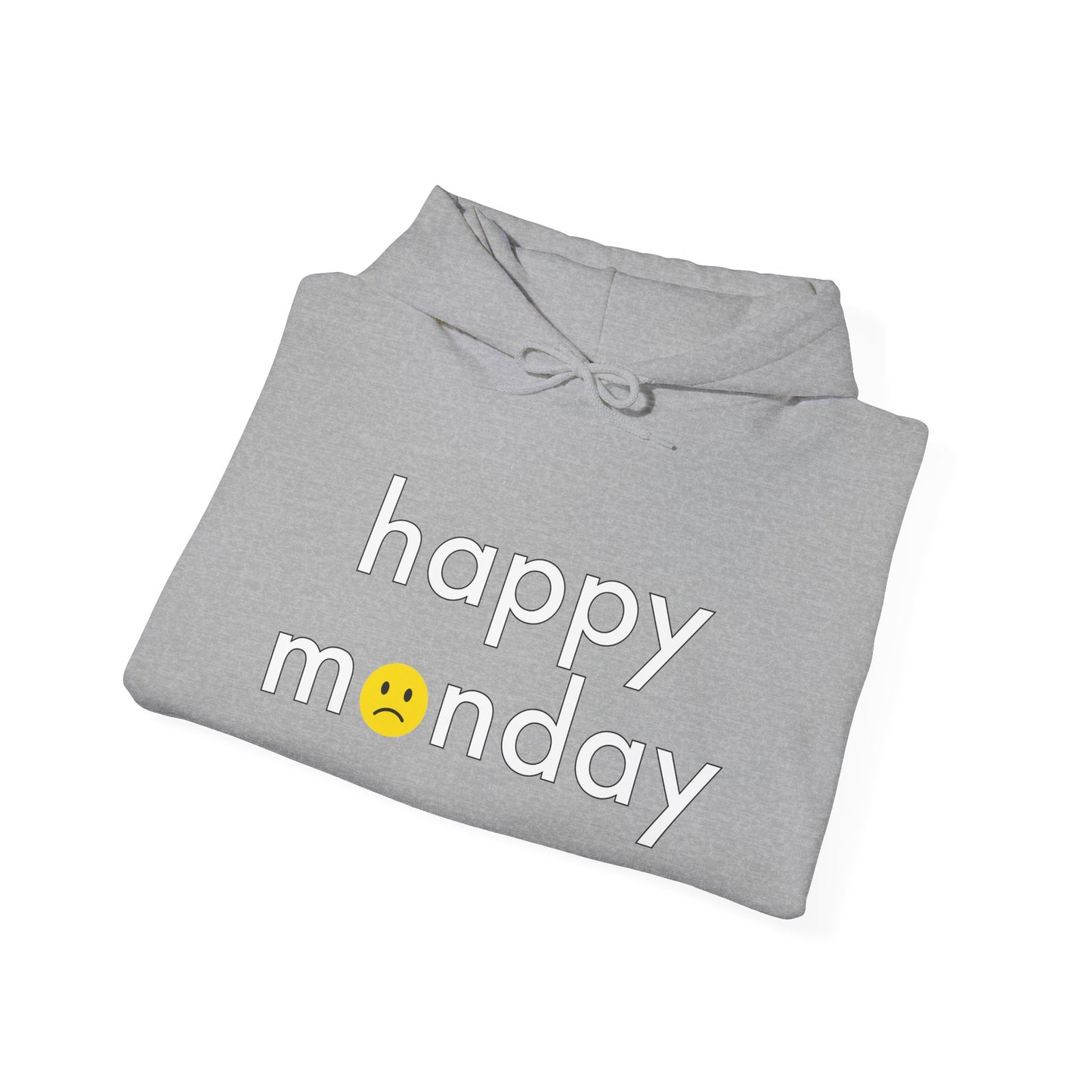 HAPPY MONDAY - Premium Unisex Funny Sarcastic Black Hoodie Sweatshirt