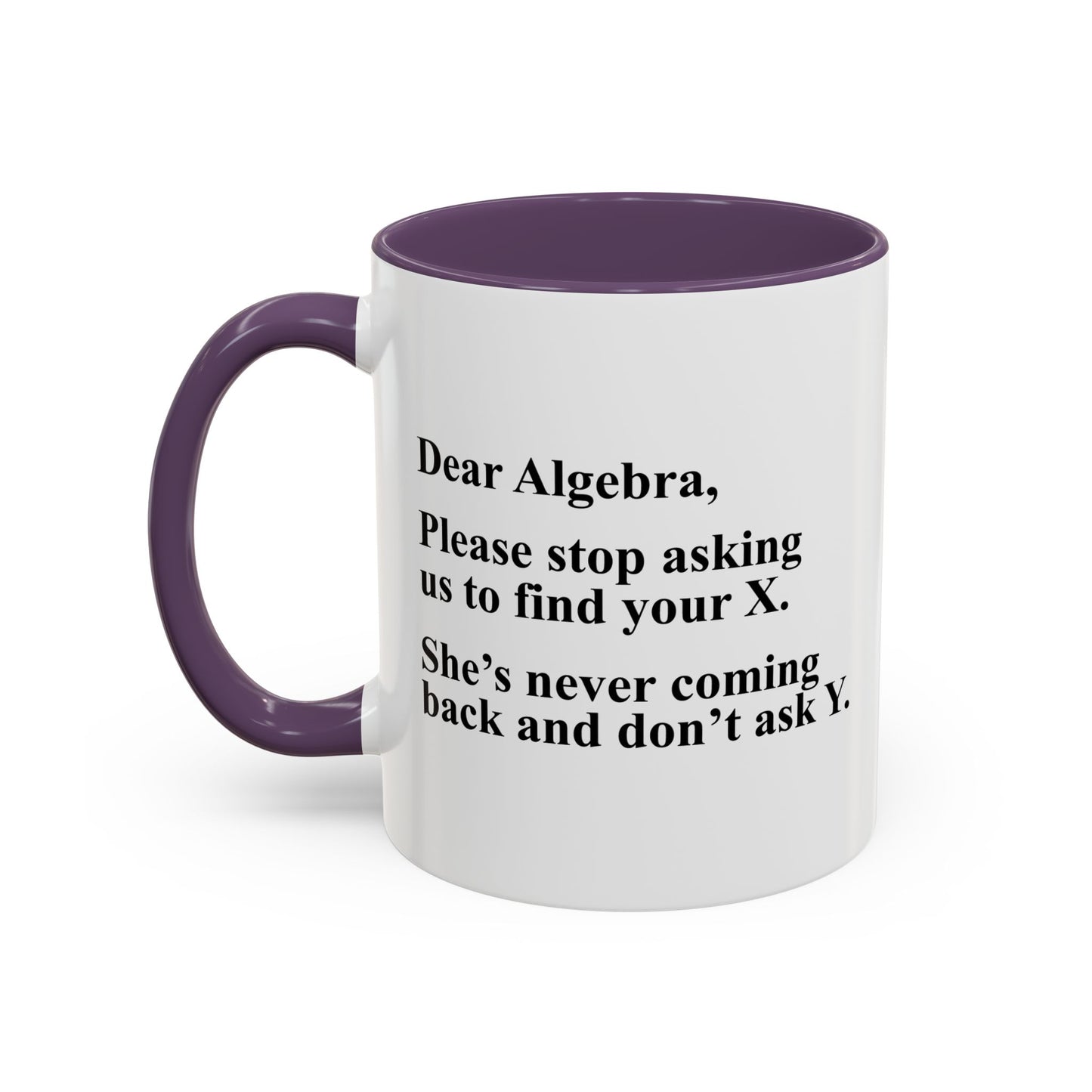 DEAR ALGEBRA Accent BiColor Funny Sarcastic Mug