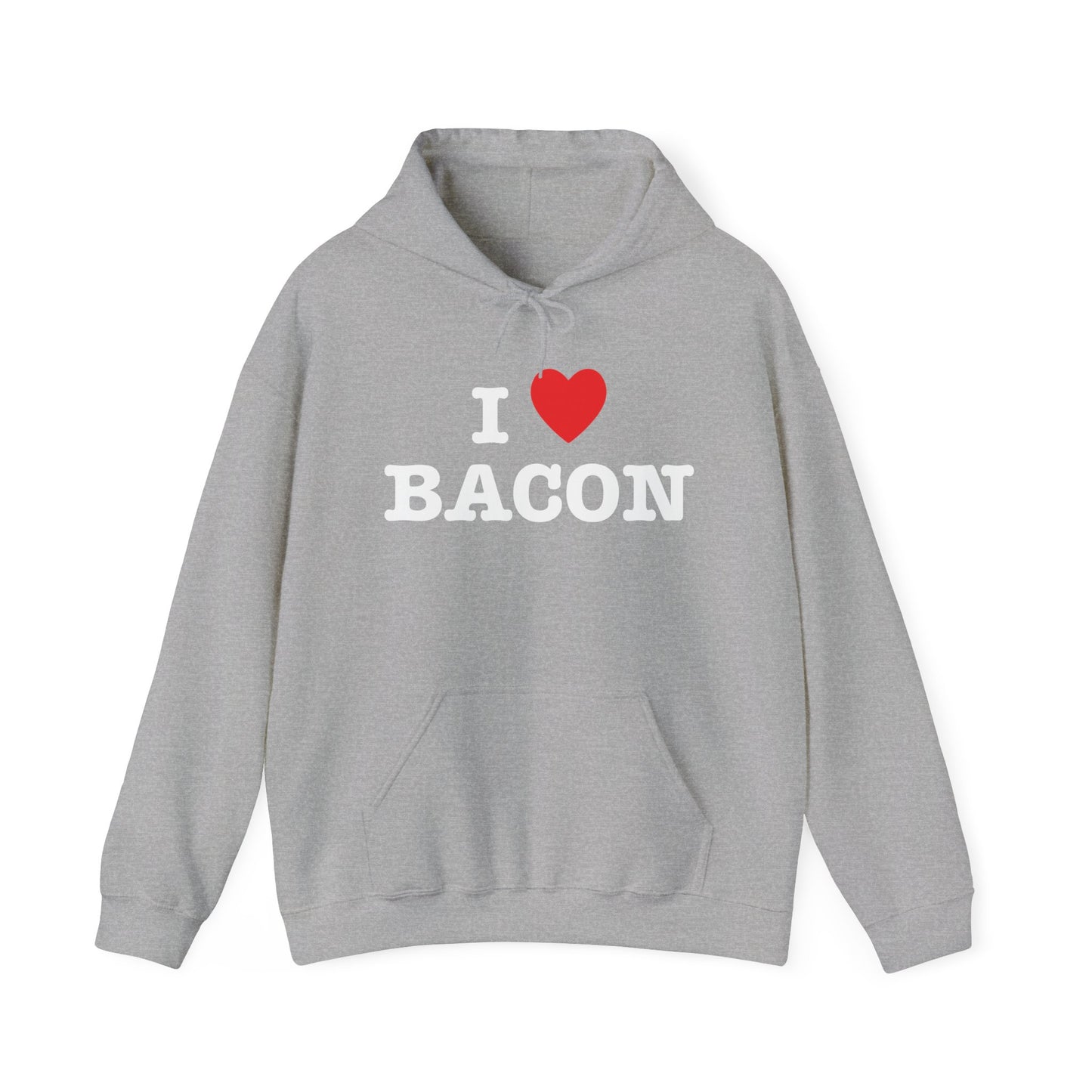 I LOVE BACON - Premium Unisex Funny Sarcastic Black Hoodie Sweatshirt