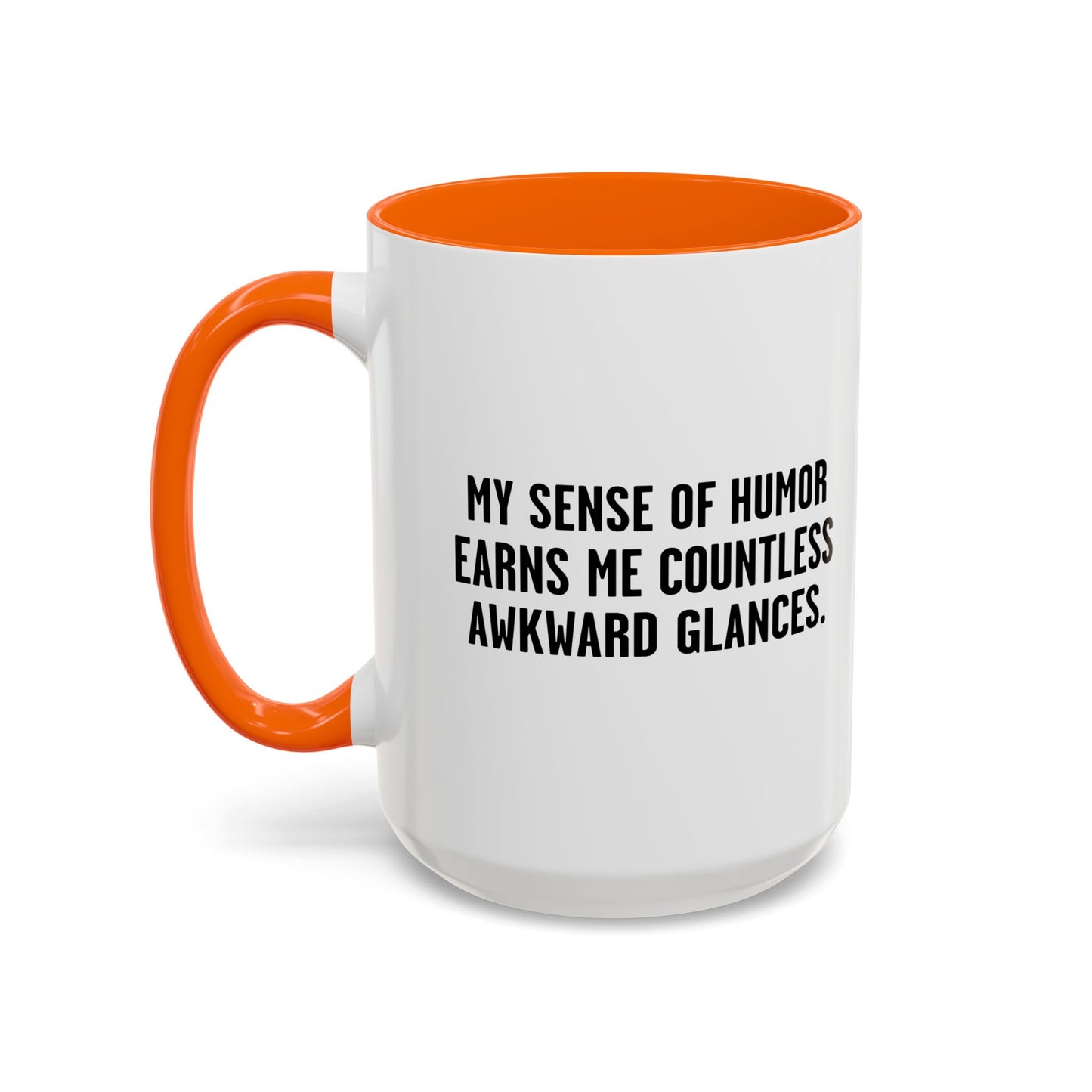 COUNTLESS AWKWARD GLANCES Accent BiColor Funny Sarcastic Mug